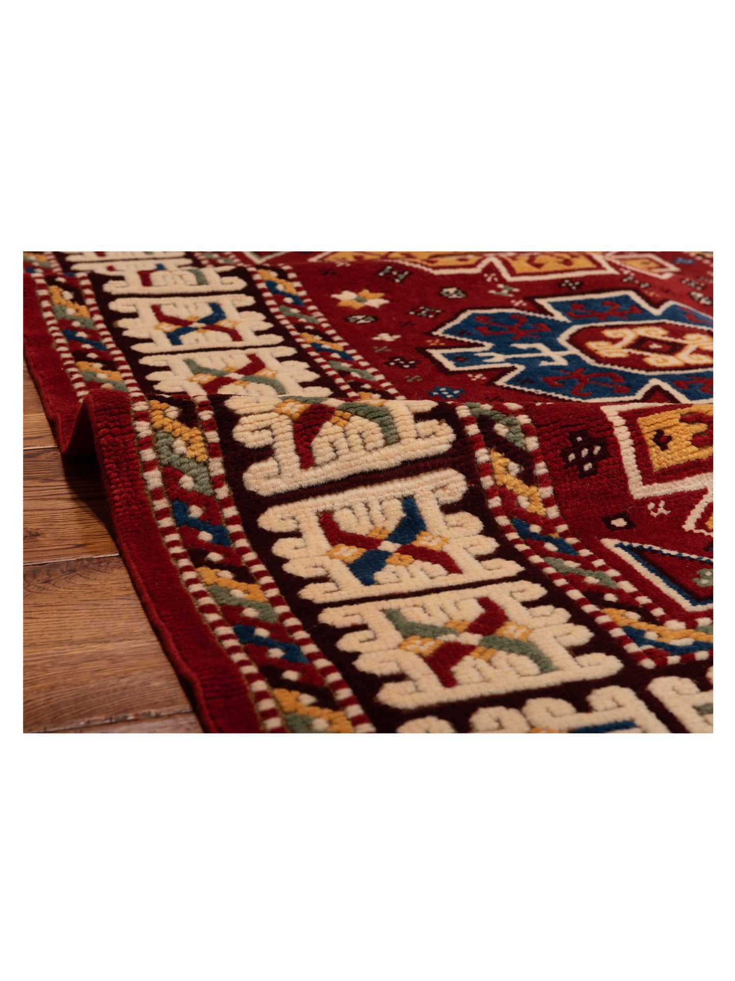 Turkish Shirwan 148344 Red Ivory 4.1x5.6 Hand Knotted Rug
