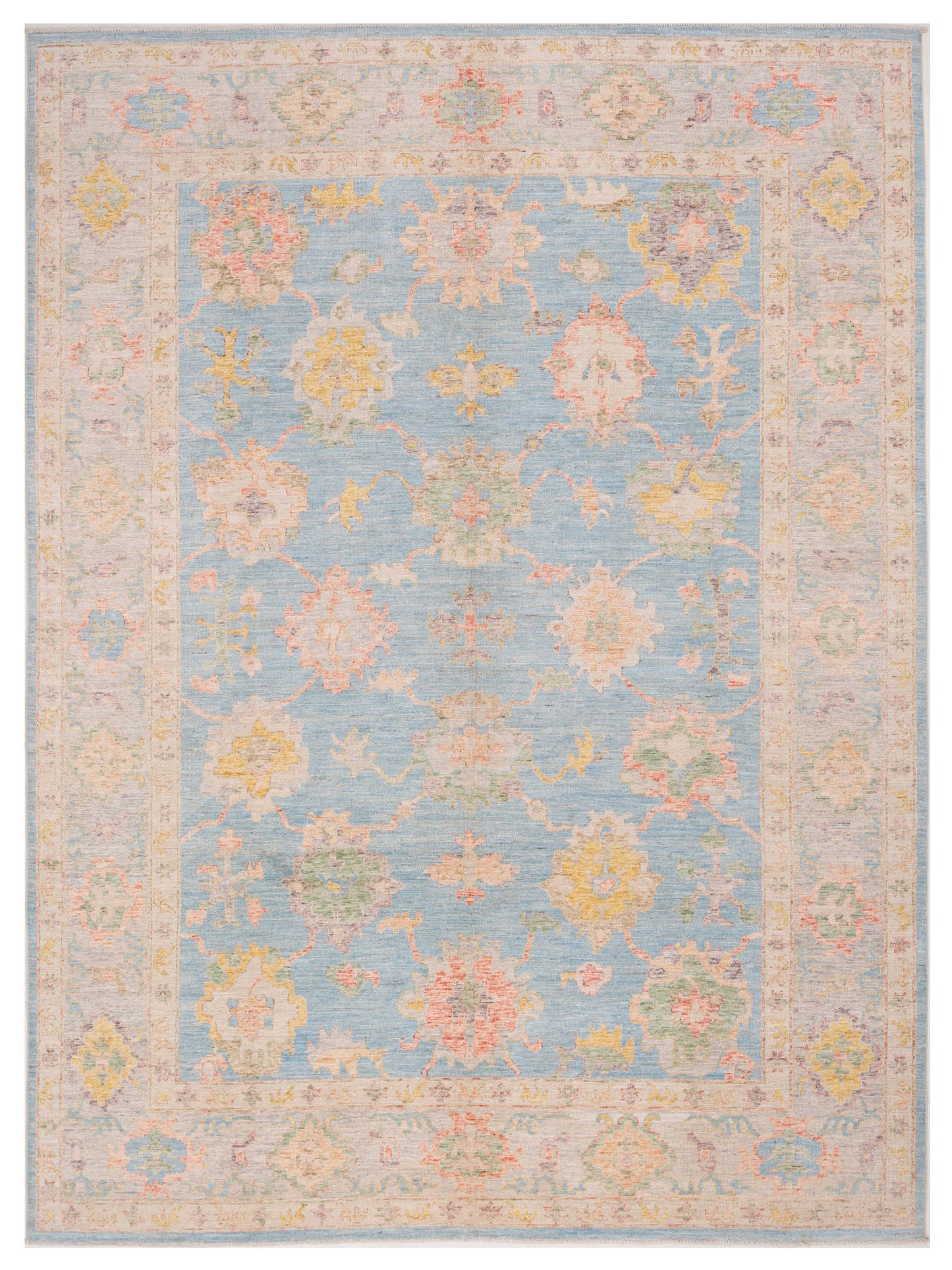 Pasha Anadol Oushak Light Blue Cream Traditional