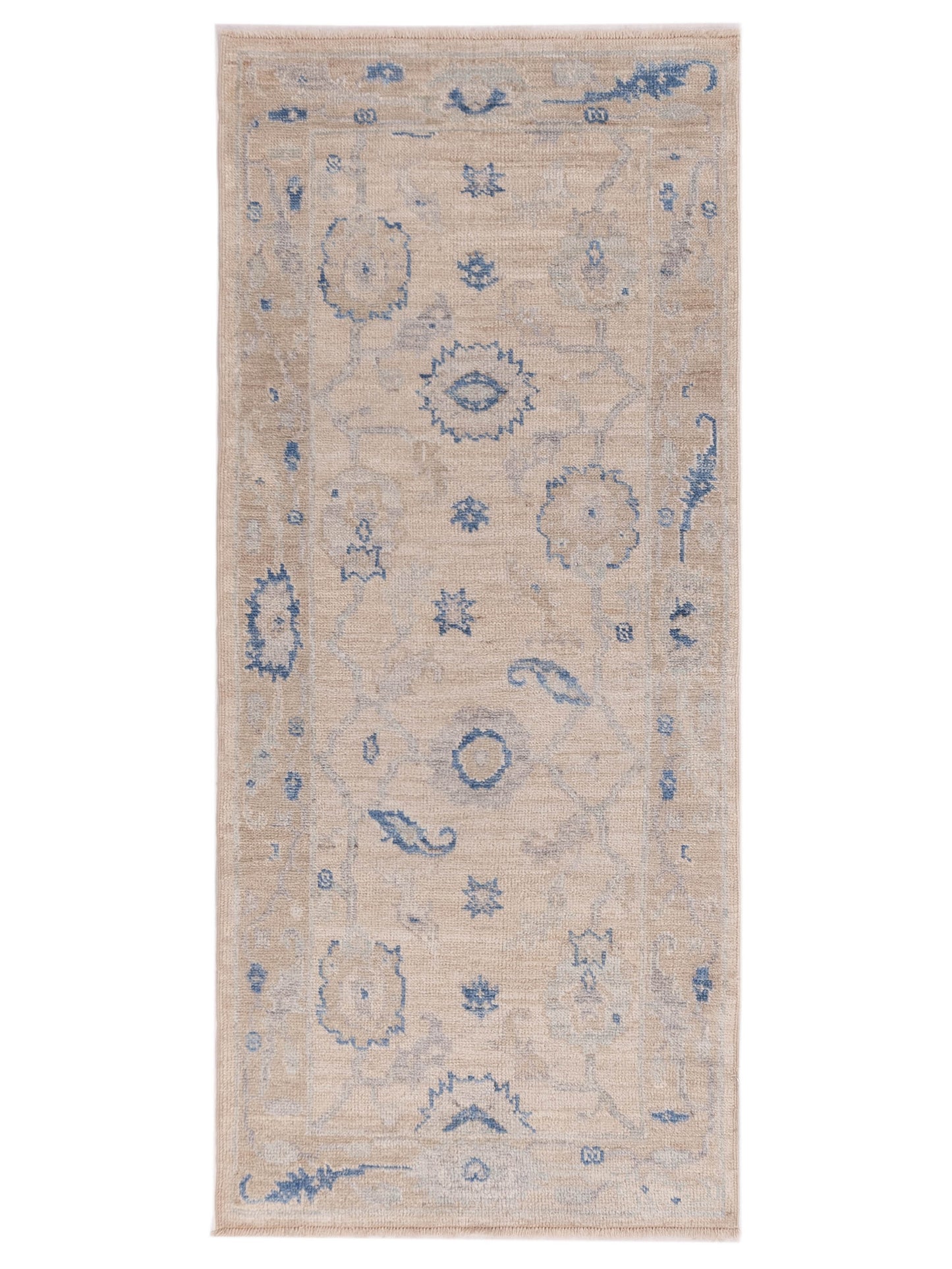 Anadol Angora Oushak Beige Blue Traditional