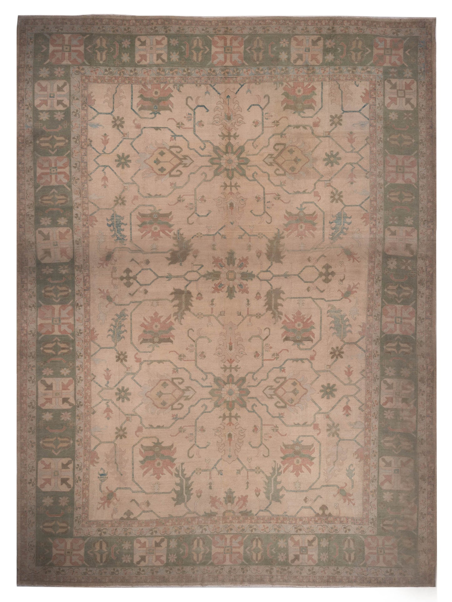 Pasha Elvan Beige Green Traditional