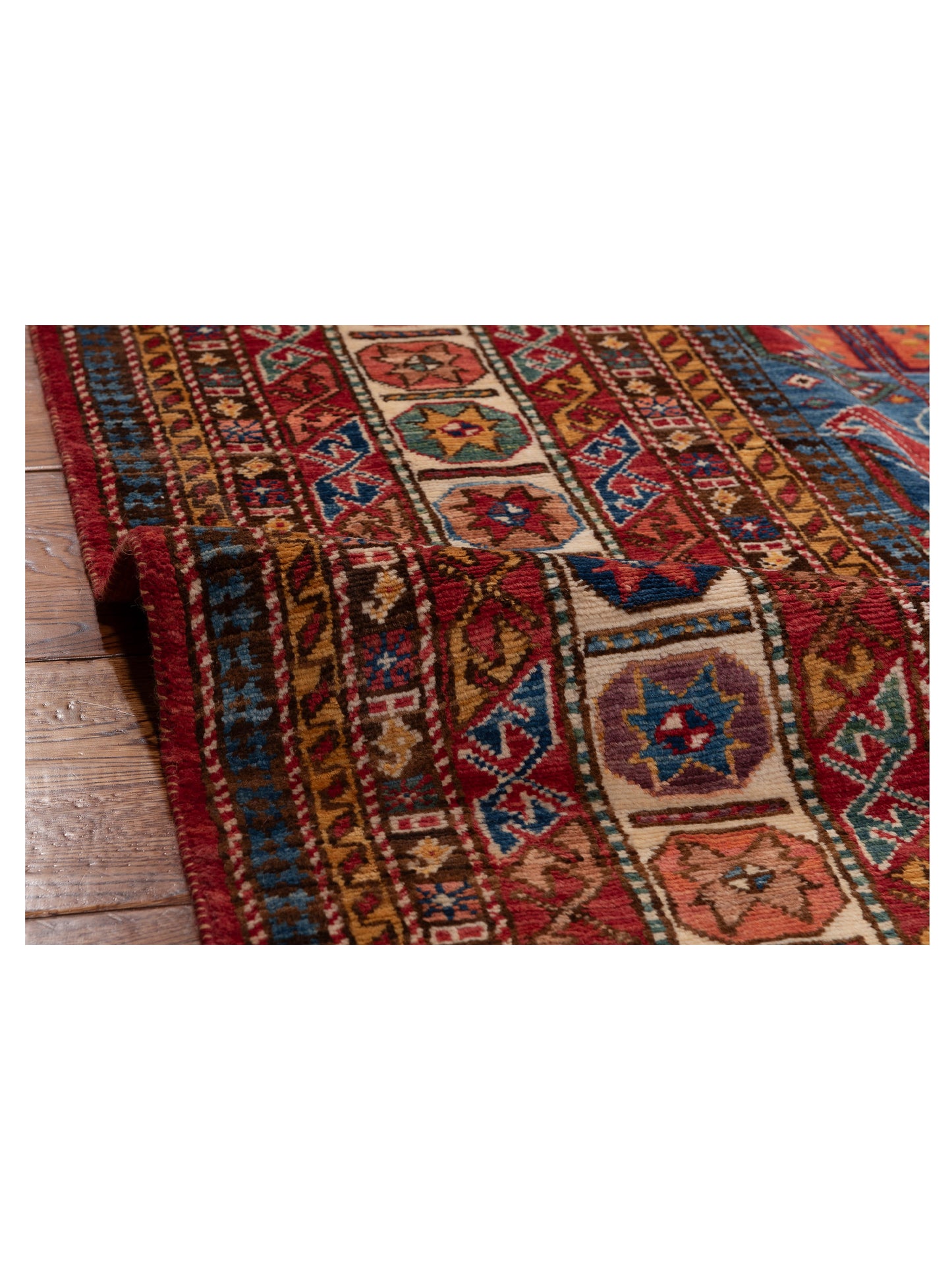 Sultan 152367 Blue Red 9.4x11.2 Hand Knotted Rug