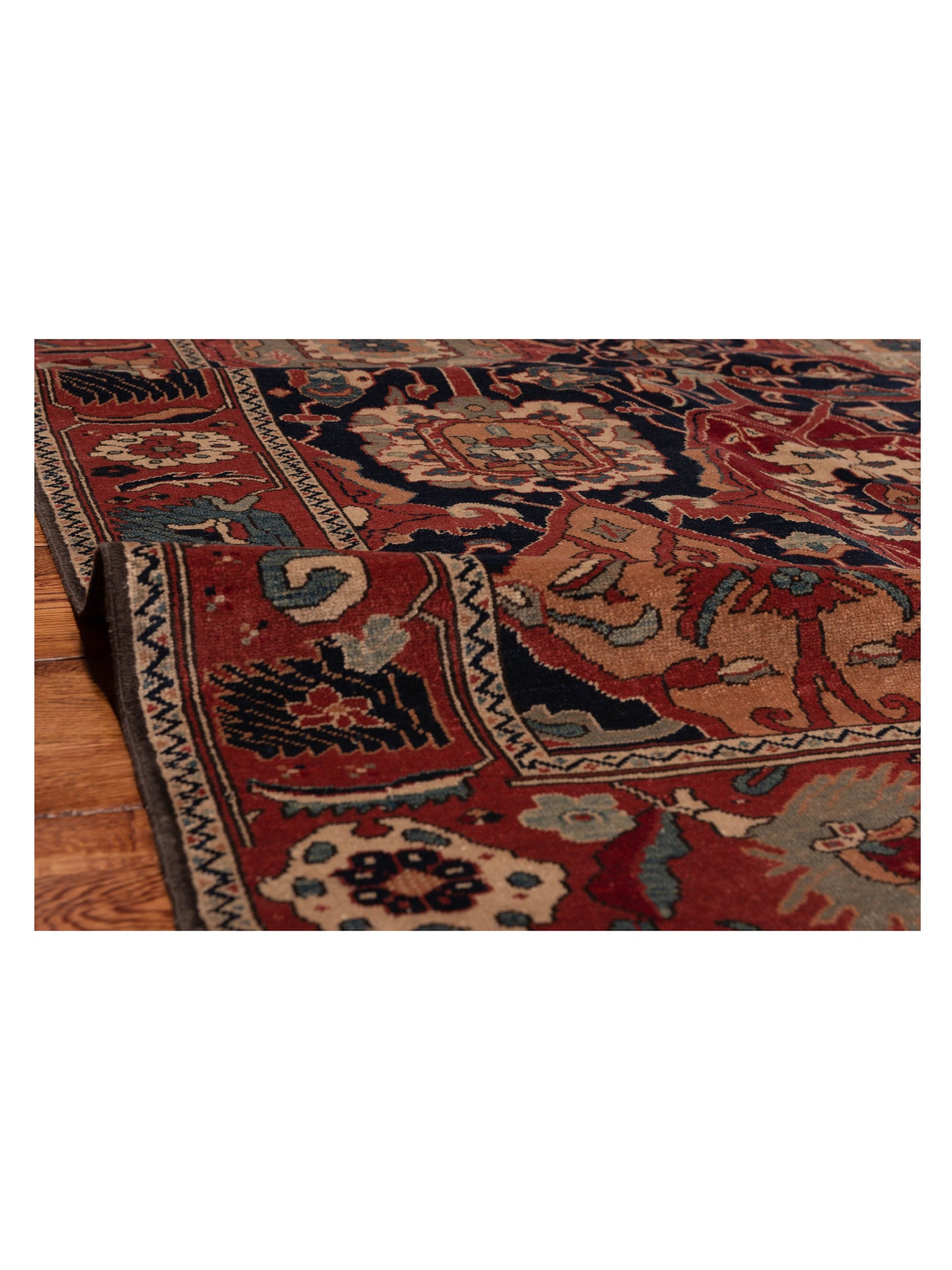 Antique Loom 147375 Navy Rust 5.9x8.2 Hand Knotted Rug