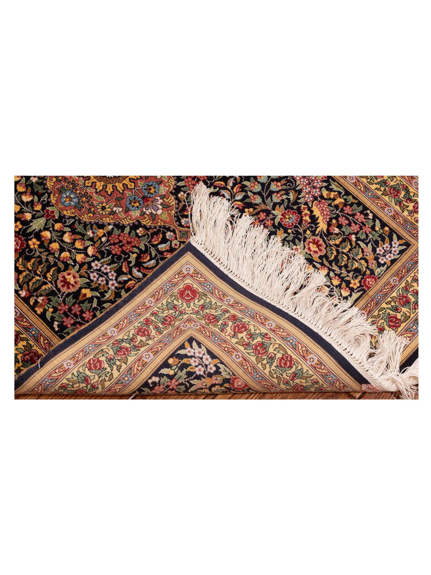 Pure Silk 122374 Black Gold 2.1x3.1 Hand Knotted Rug