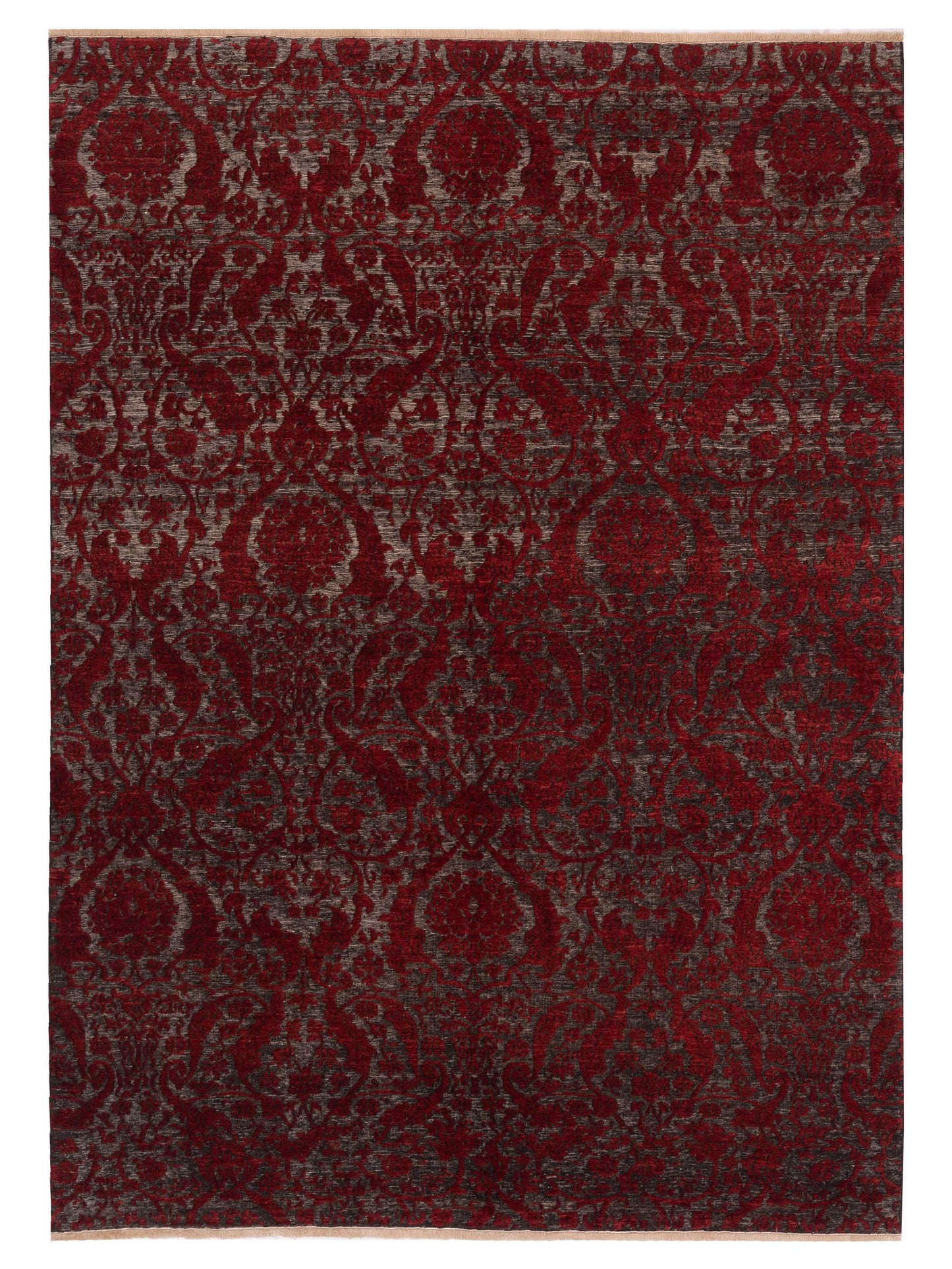 Pasha Defne Charcoal Red Transitional
