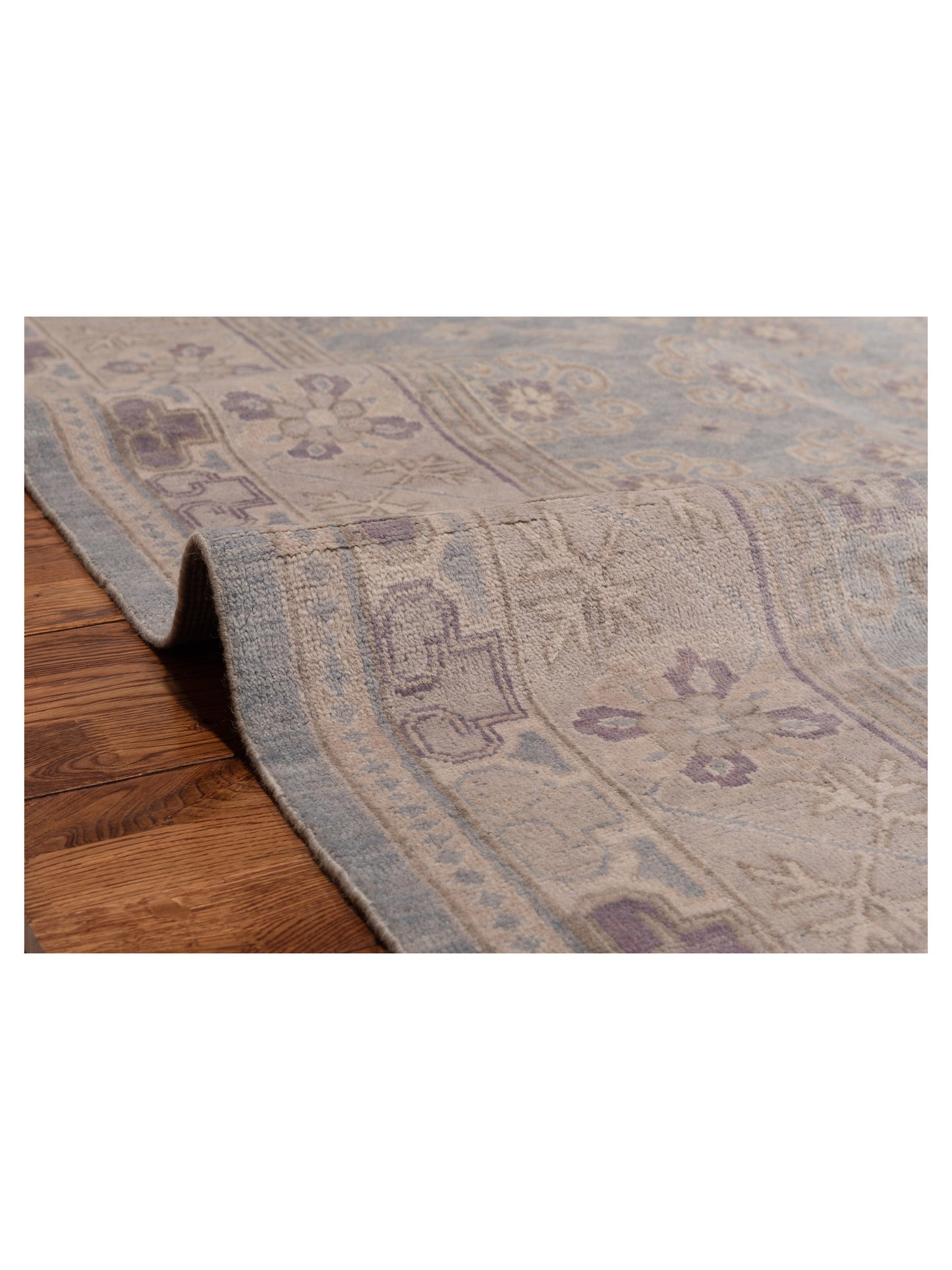 Evren 123509 Blue Silver 6.6x8.1 Hand Knotted Rug