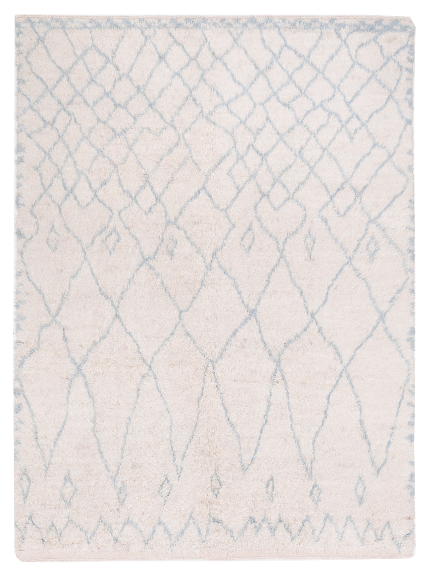 Pasha Berber Ivory Light Blue Contemporary