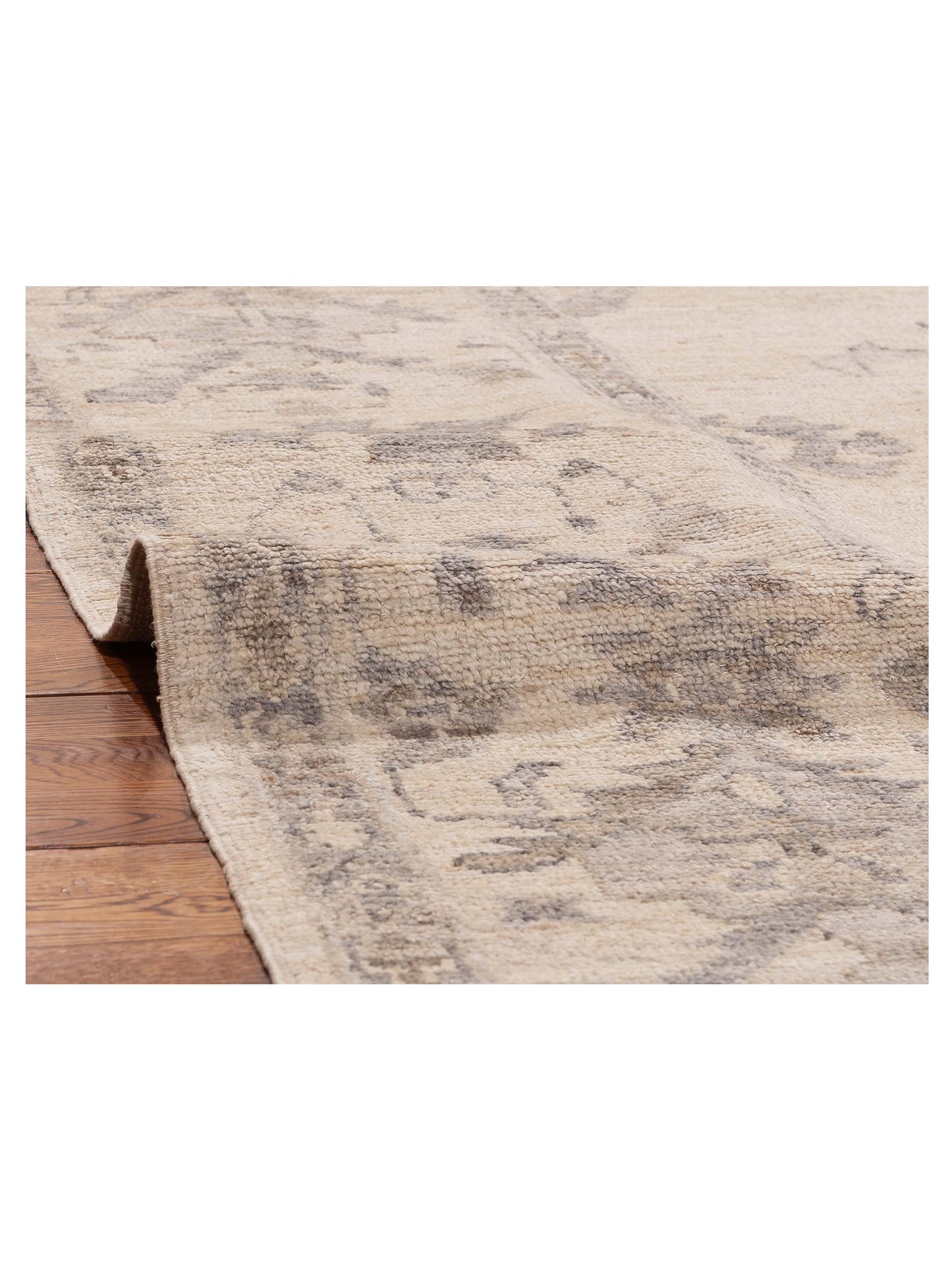 Angora Oushak 156129 Ivory Ivory 10.1x13.8 Hand Knotted Rug