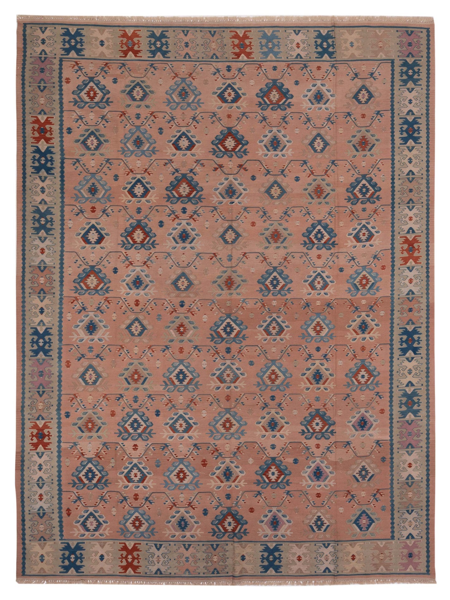 Pasha Transilvanian Kilim Pink Silver Traditional