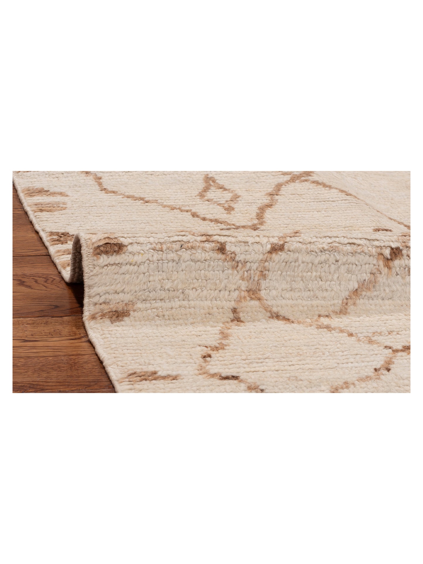 Berber Ivory Brown 9.2x12.2 Hand Knotted Rug
