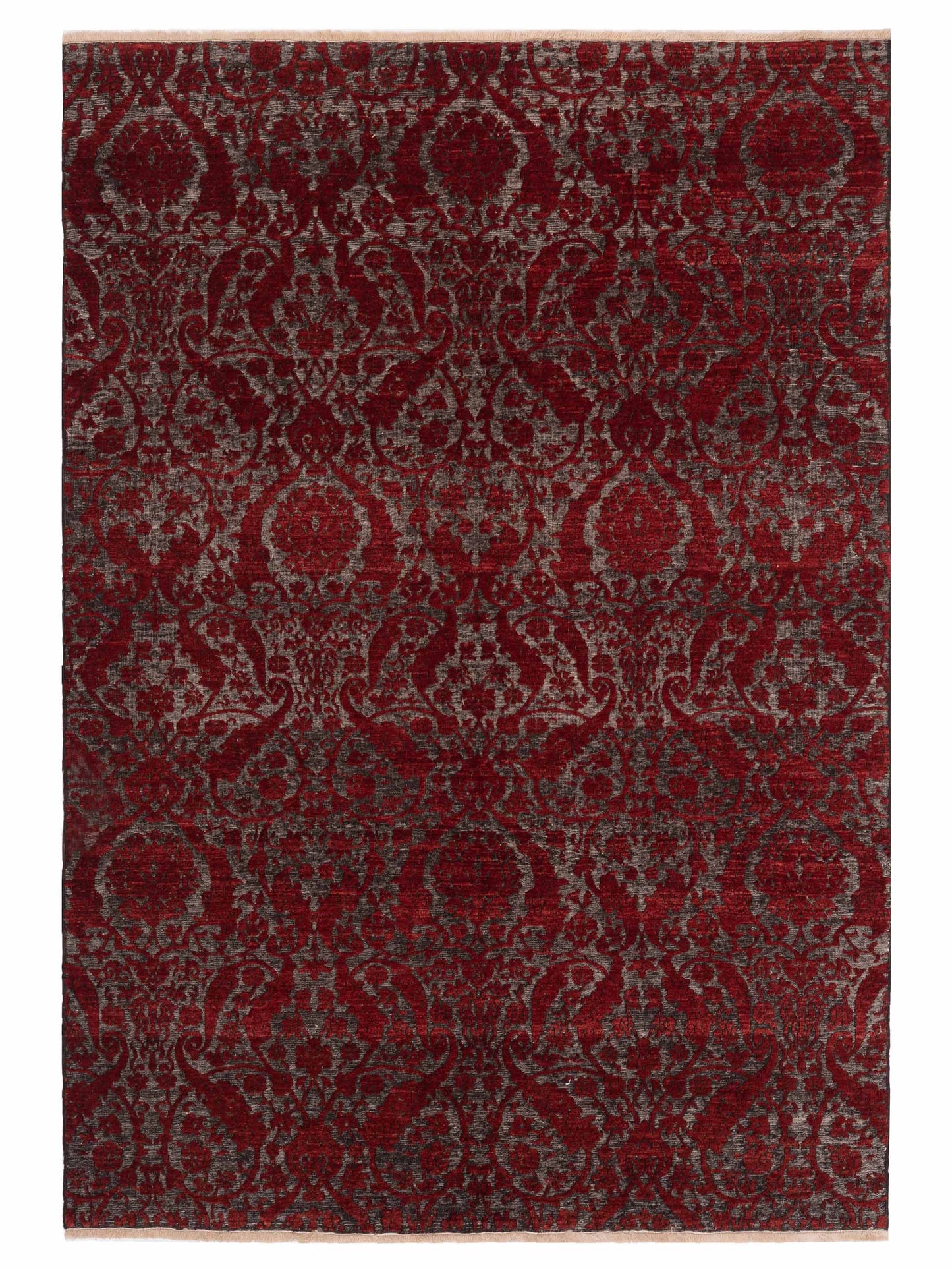 Pasha Defne Charcoal Red Transitional