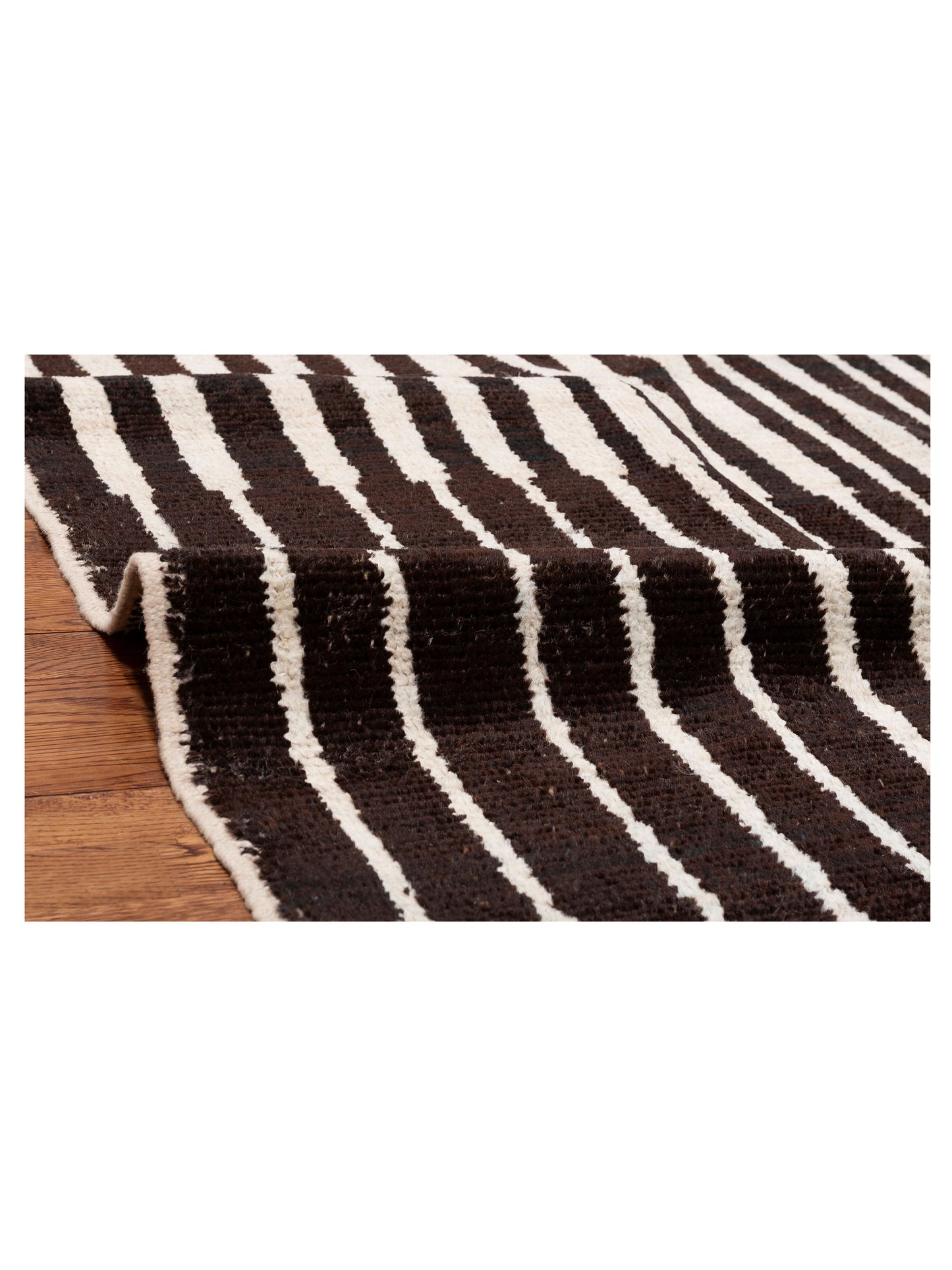 Atlas 151343 Dark Brown Ivory 7.9x10.3 Hand Knotted Rug