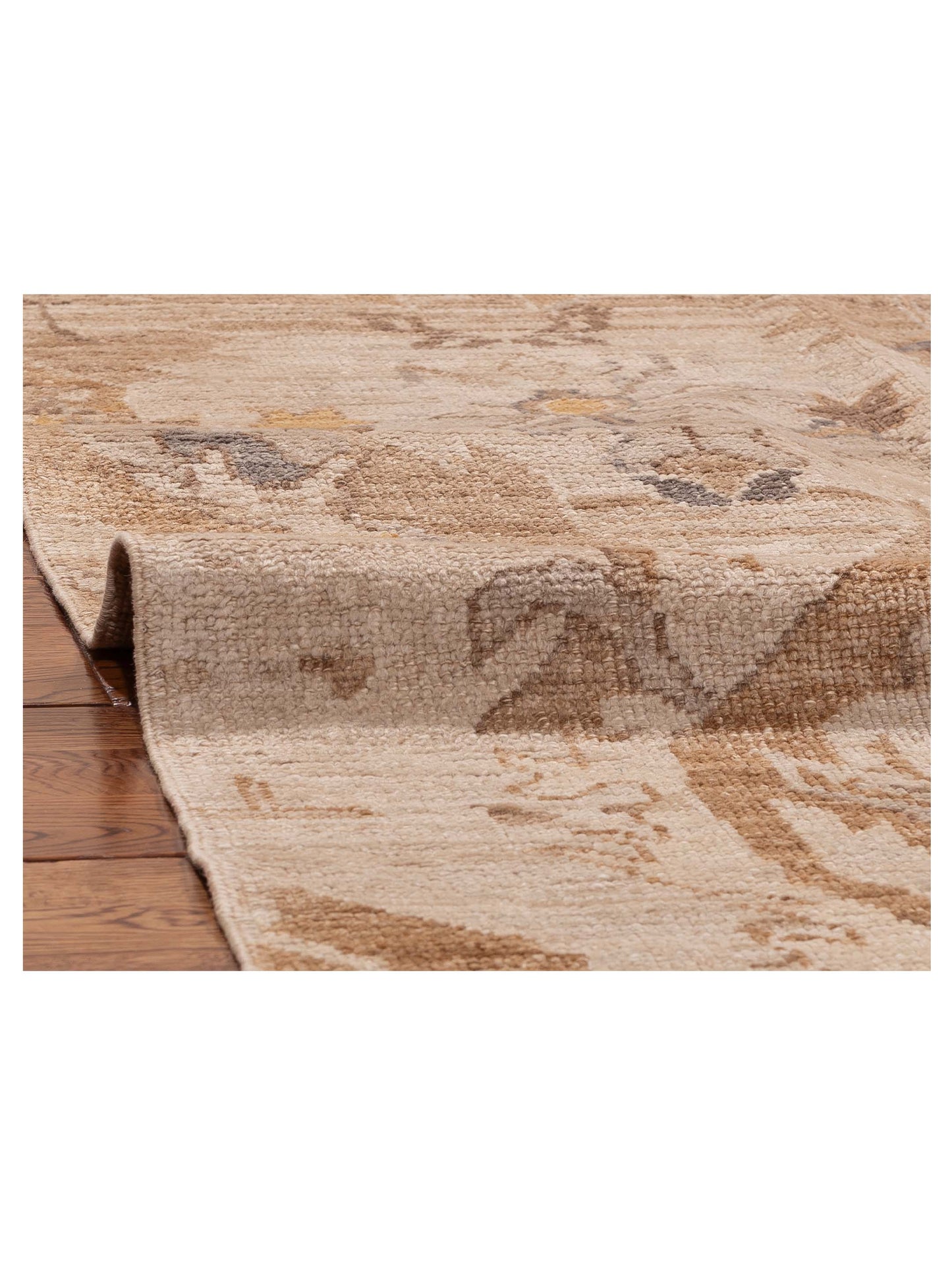 Angora Oushak 156281 Gold Beige 8.8x9.9 Hand Knotted Rug
