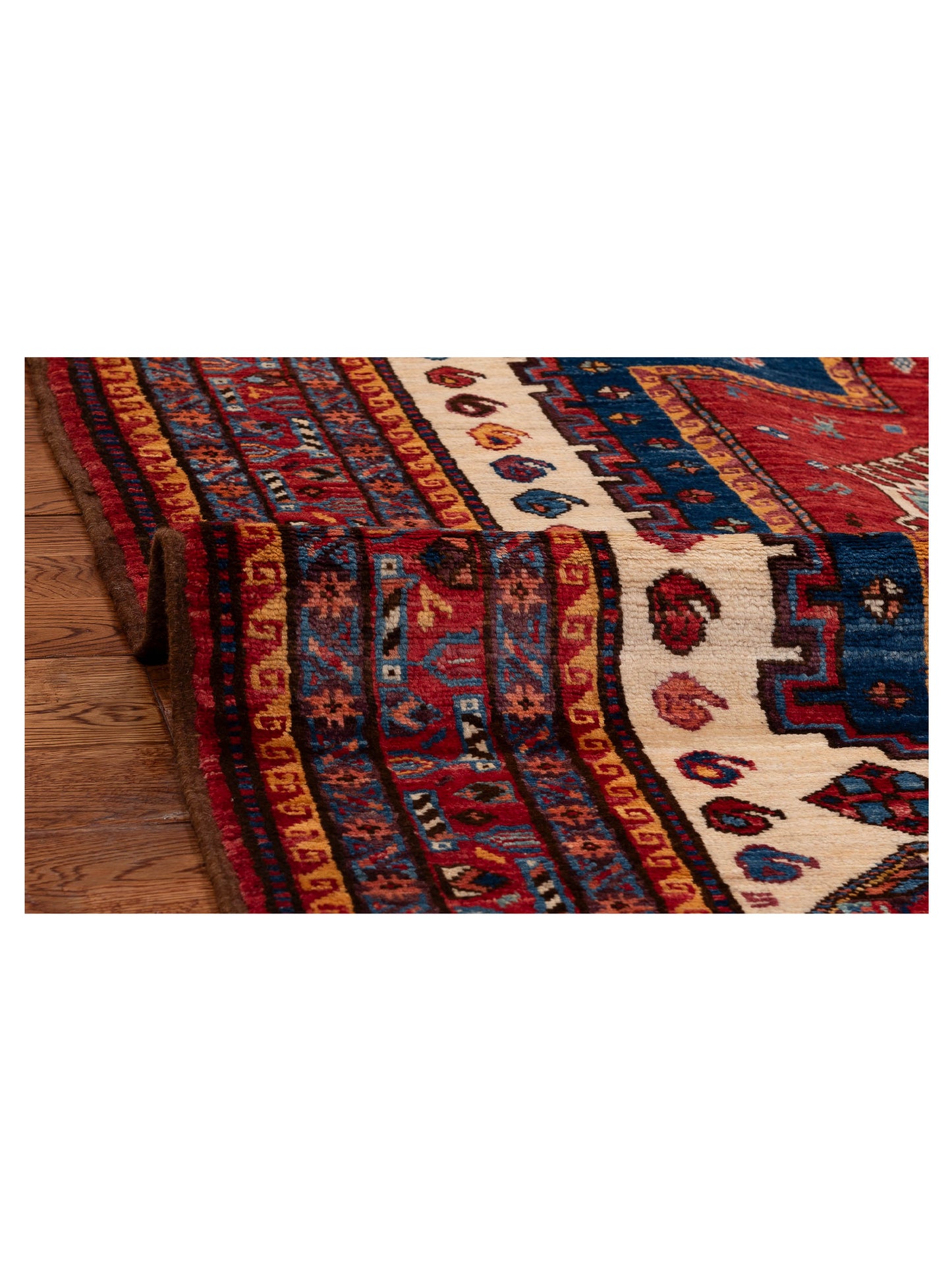 Sultan 152383 Blue Red 6.4x8.9 Hand Knotted Rug