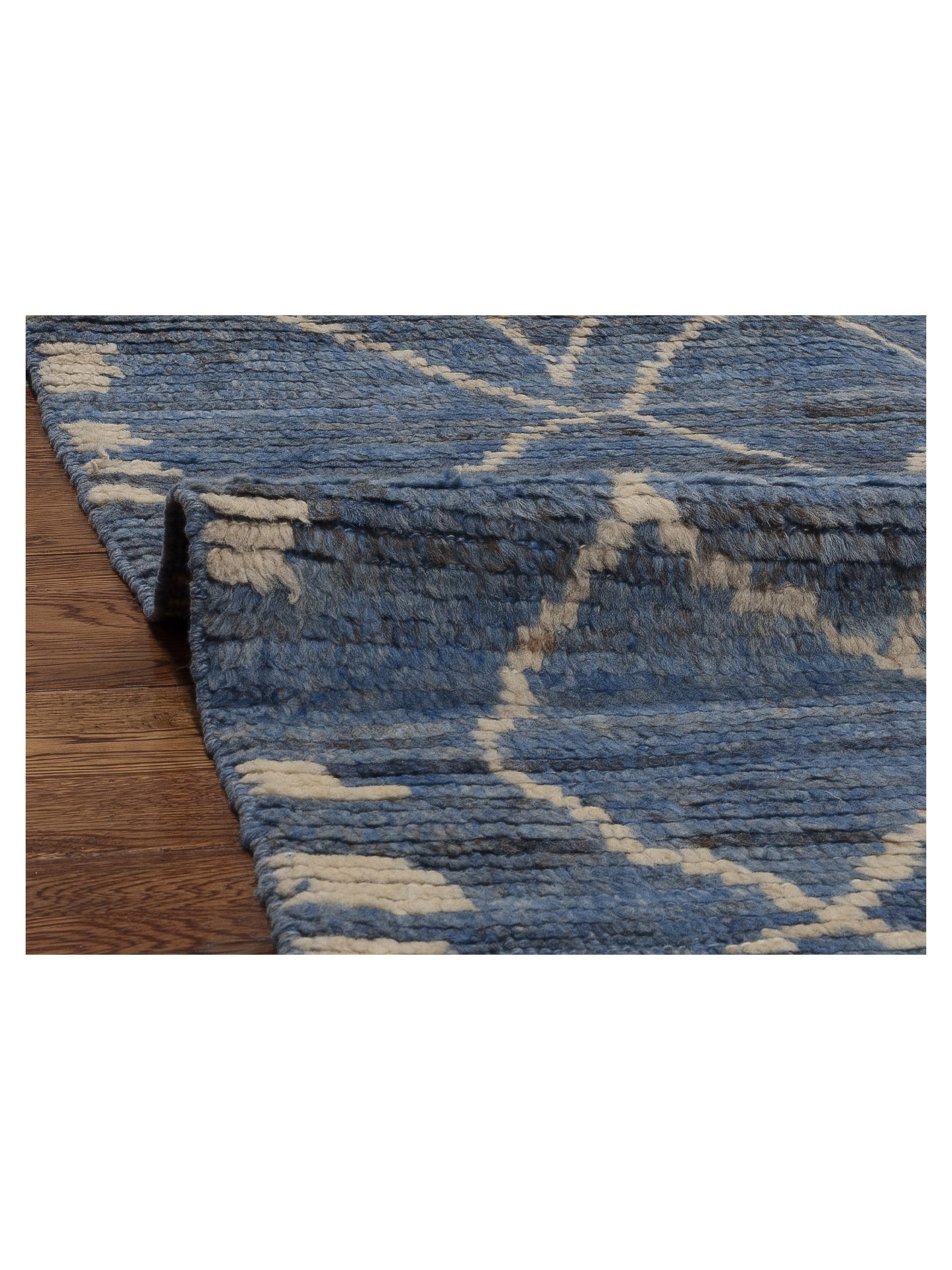 Berber Aspendos Blue Ivory 9.11x14.6 Hand Knotted Rug