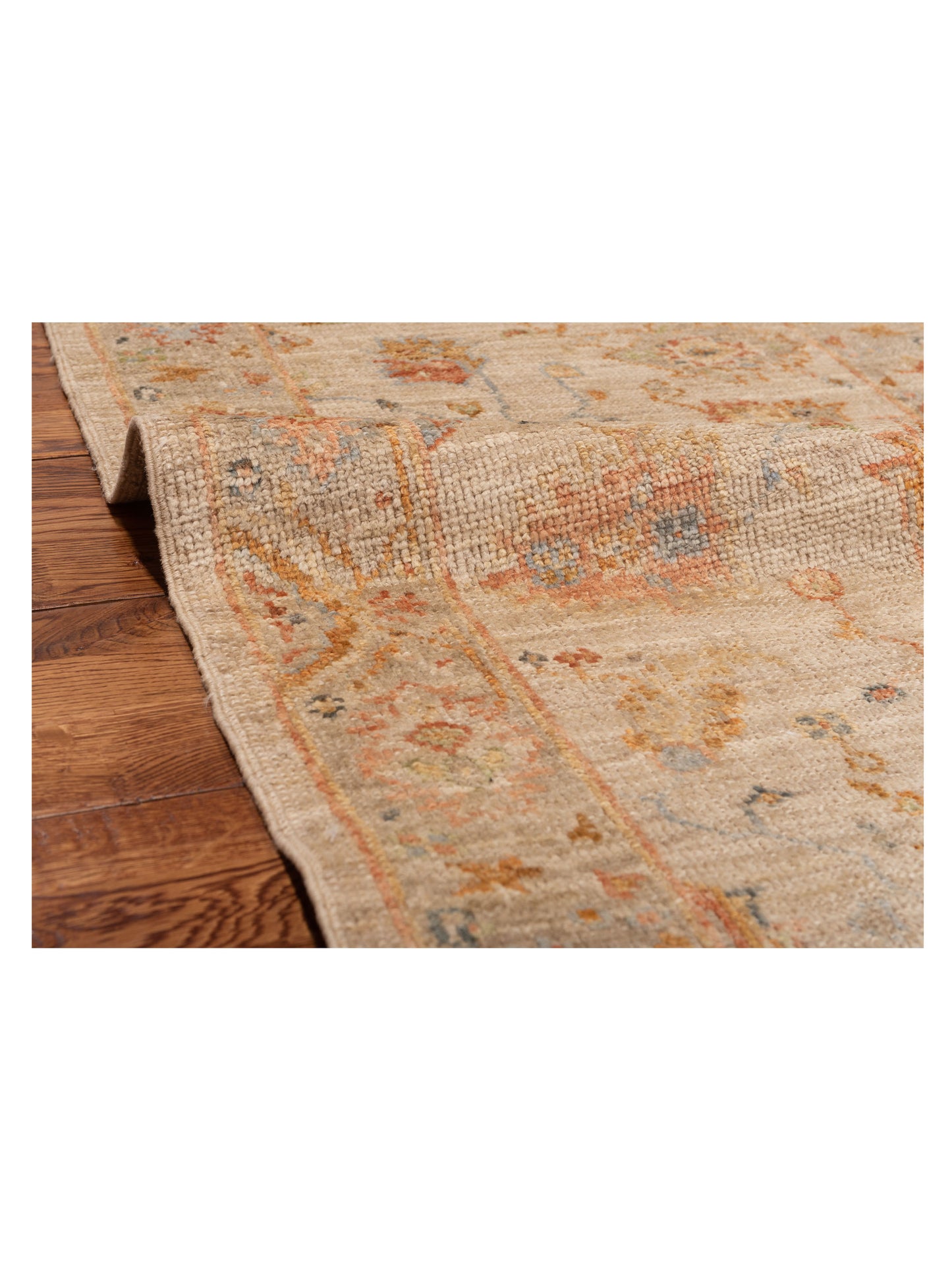 Angora Oushak 149620 Ivory Silver 2.7x11.4 Hand Knotted Rug