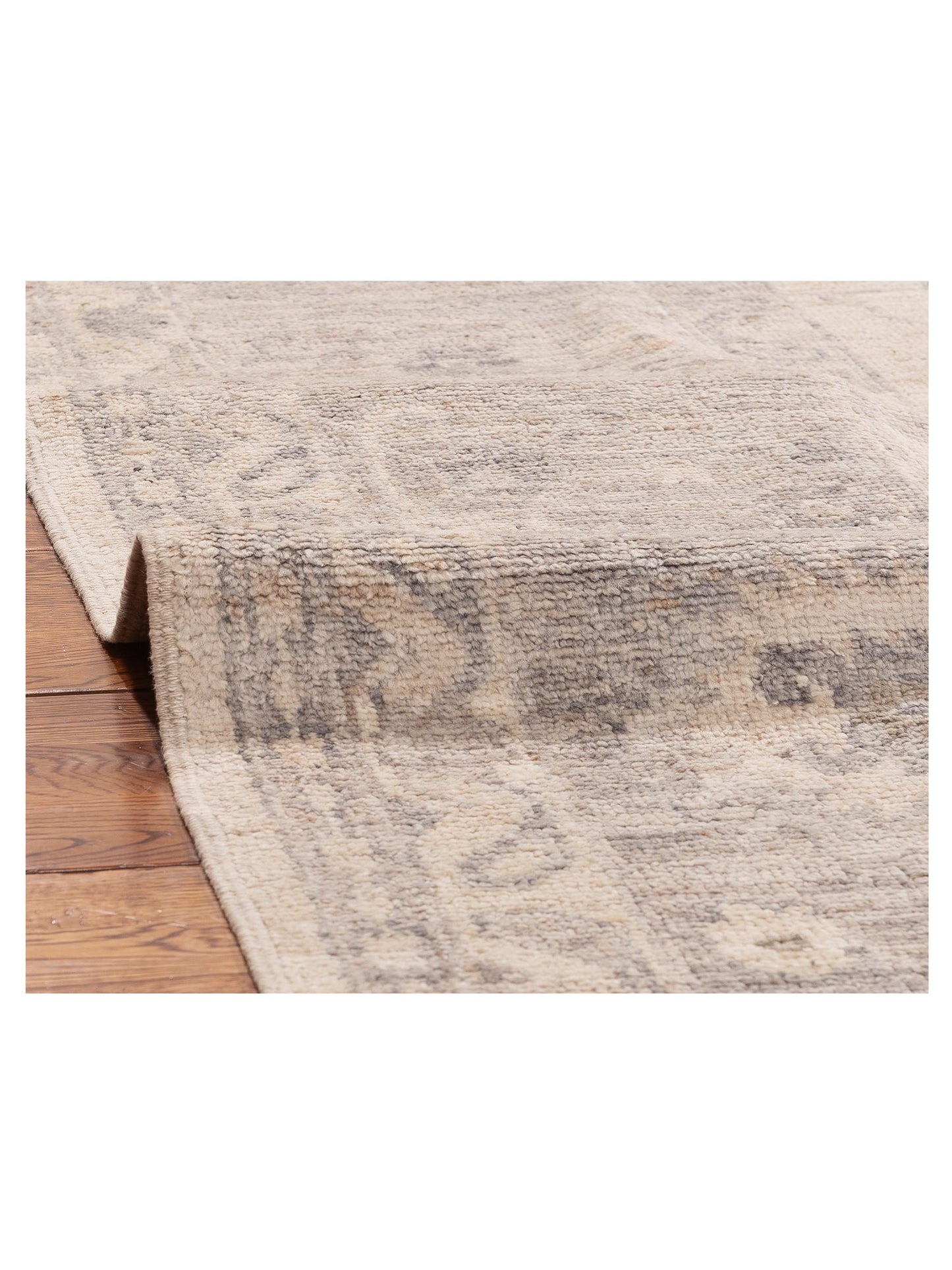 Angora Oushak 156059 Ivory Gray 10x13.6 Hand Knotted Rug
