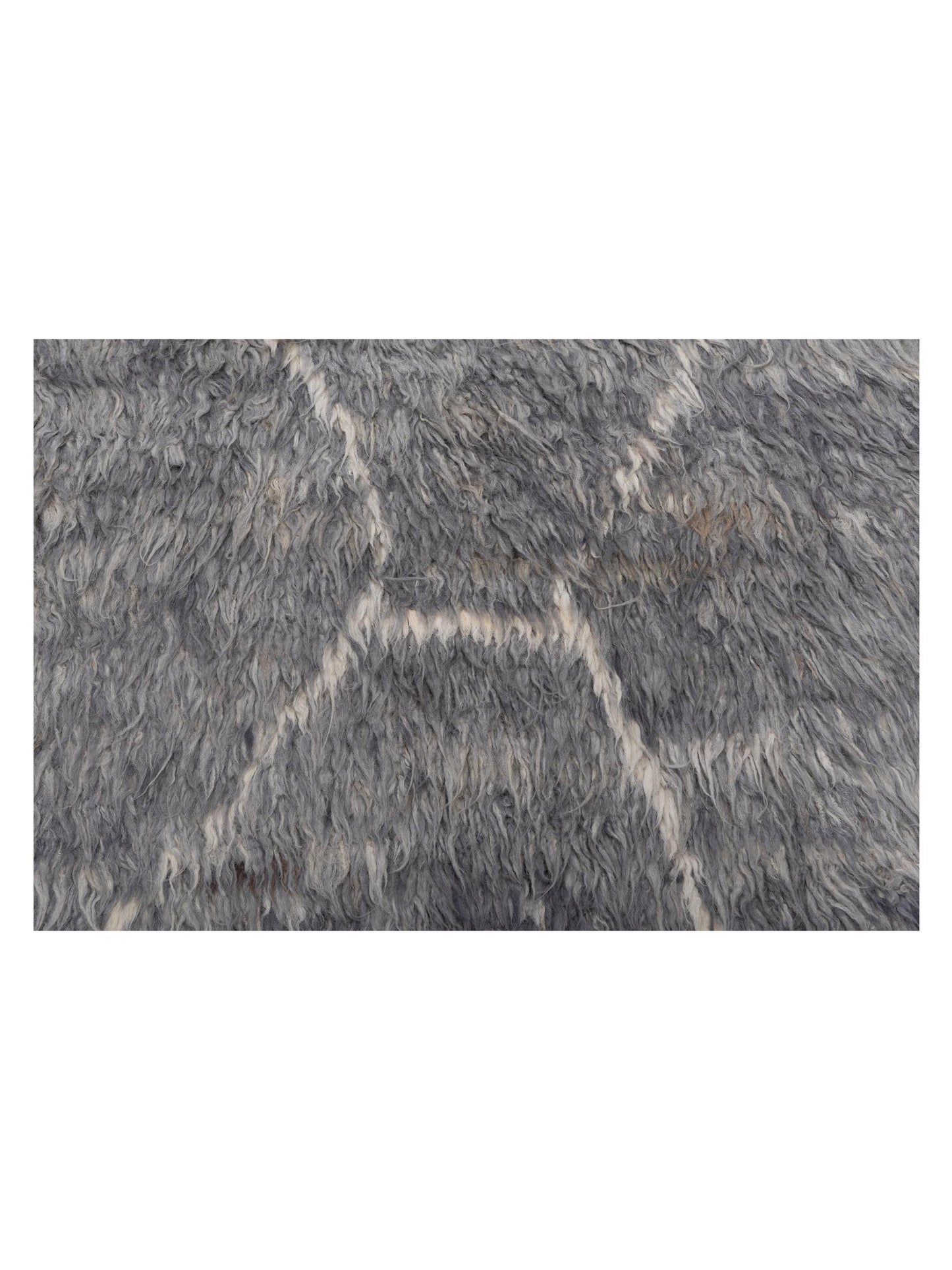 Berber Efes Gray Ivory 7.10x10.8 Hand Knotted Rug