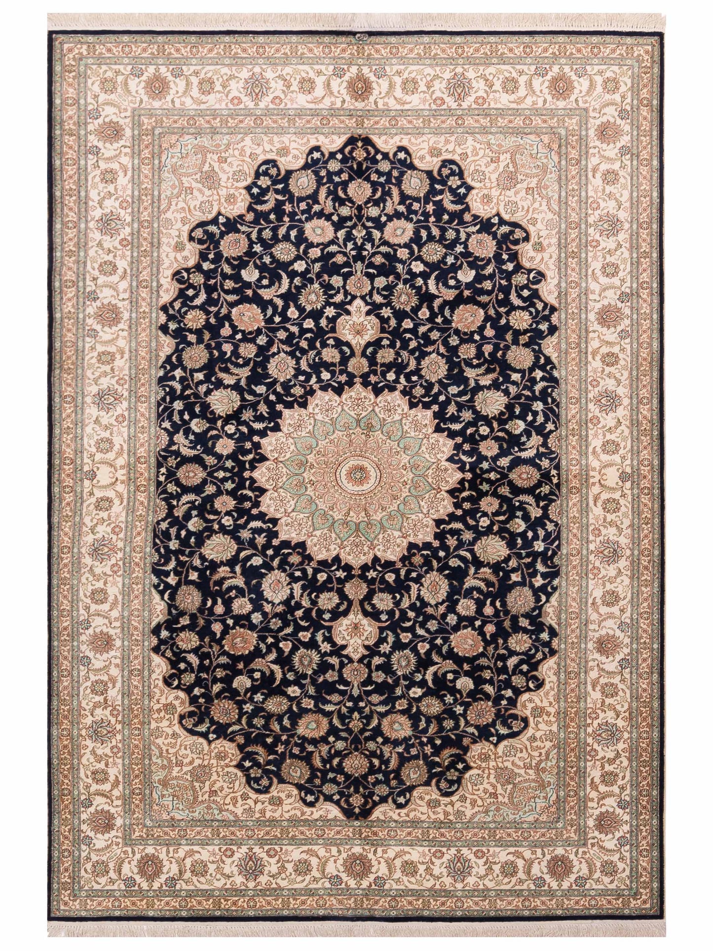 Pasha Pure Silk Black Ivory Traditional