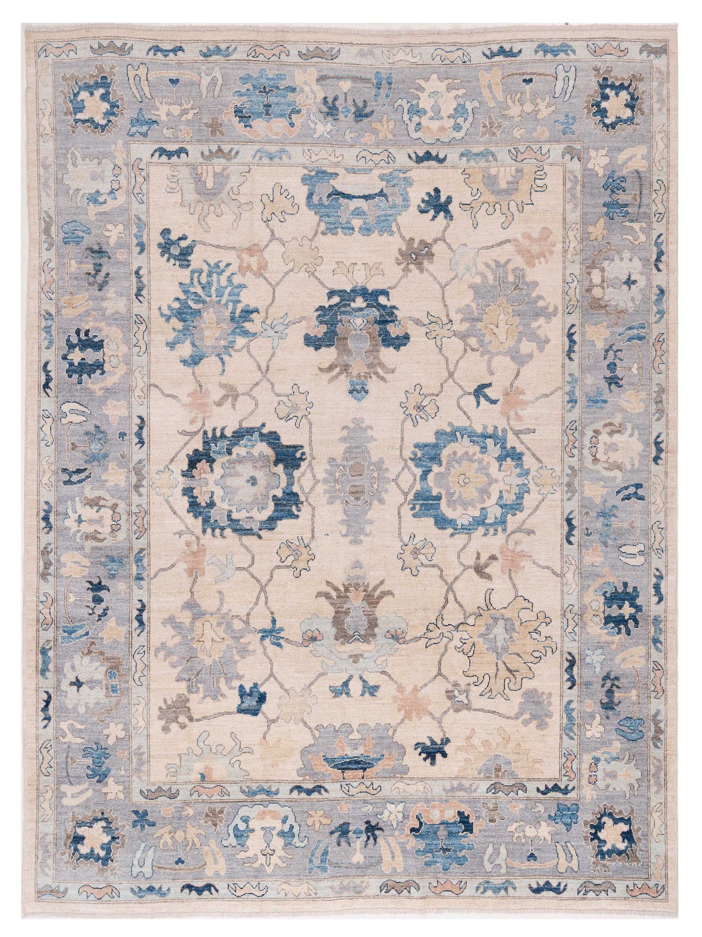 Pasha Anadol Oushak Ivory Gray Traditional