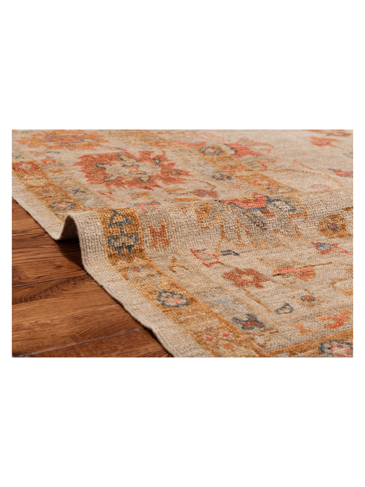 Angora Oushak 145820 Ivory Ivory 12.3x18.1 Hand Knotted Rug