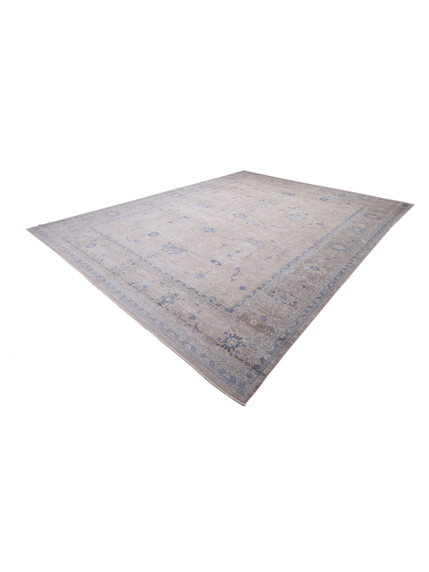 Angora Oushak 130272 Gray Blue 14.5x18 Hand Knotted Rug