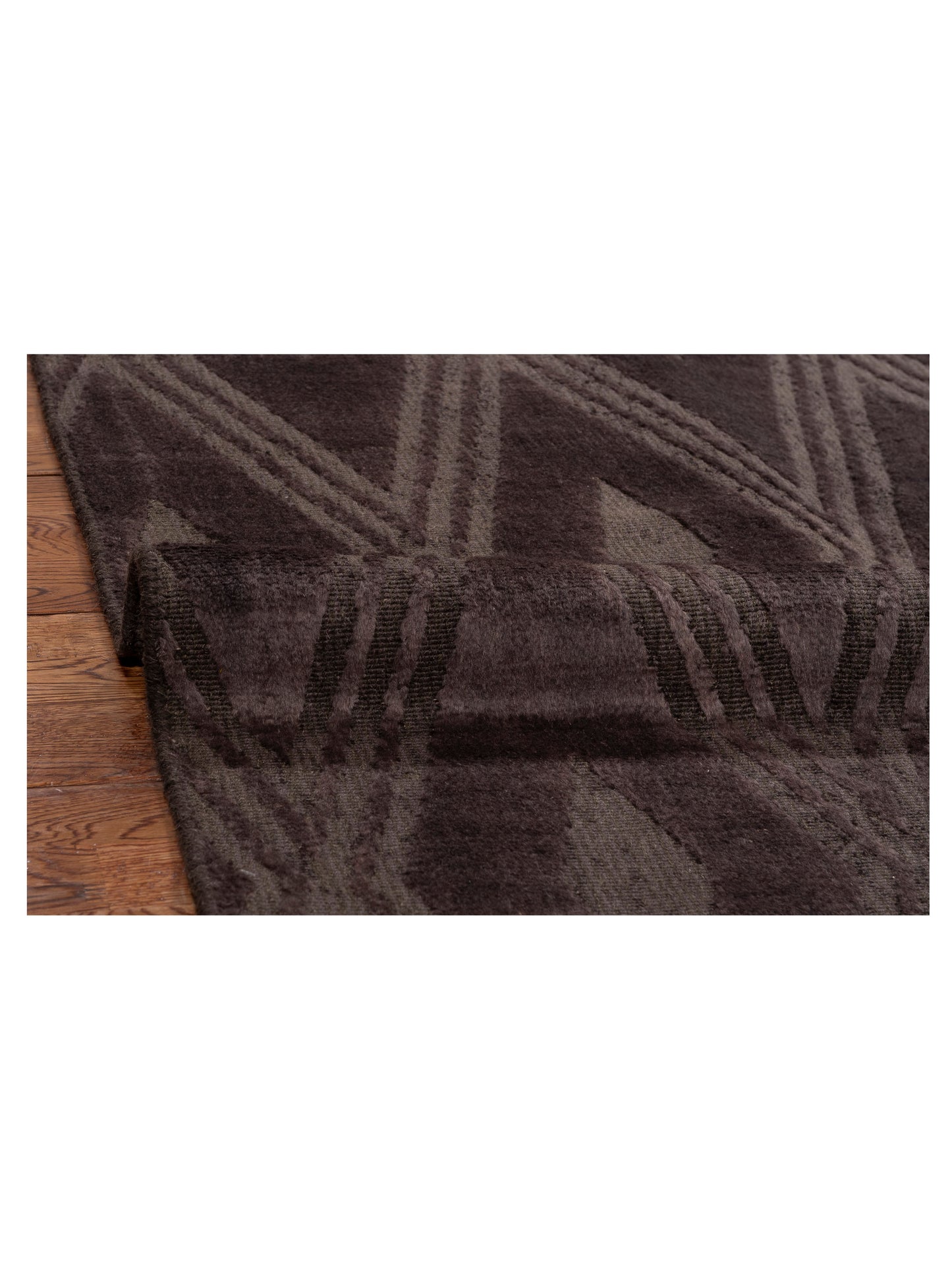 Himalayan 120380 Dark Brown 8x10 Hand Knotted Rug