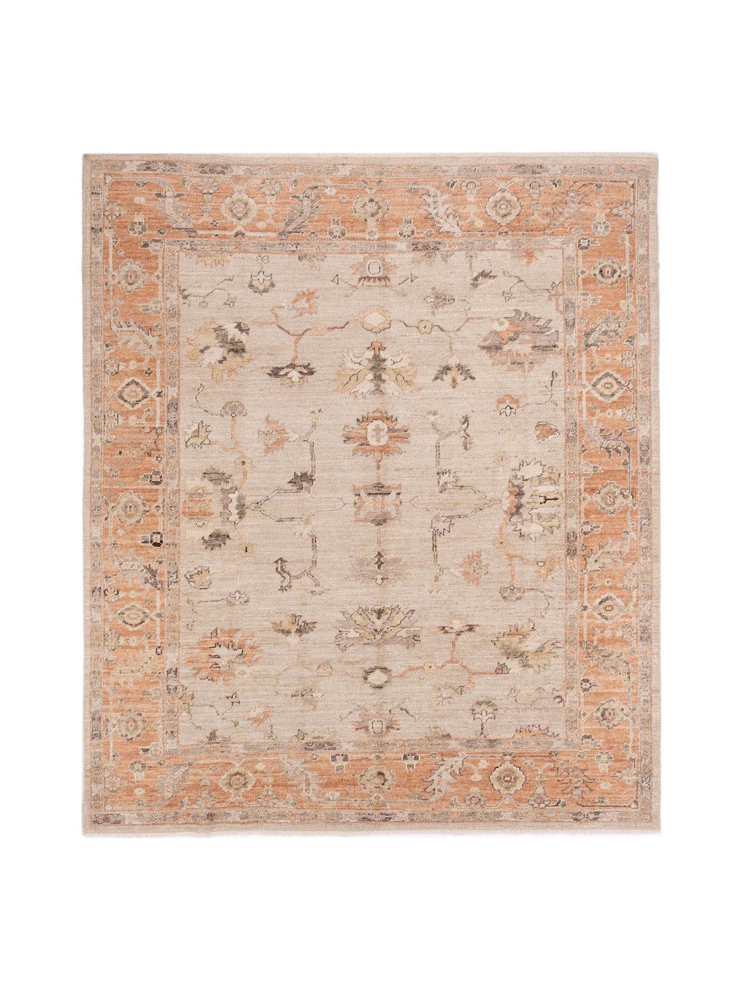 Anadol Angora Oushak Ivory Rust Traditional
