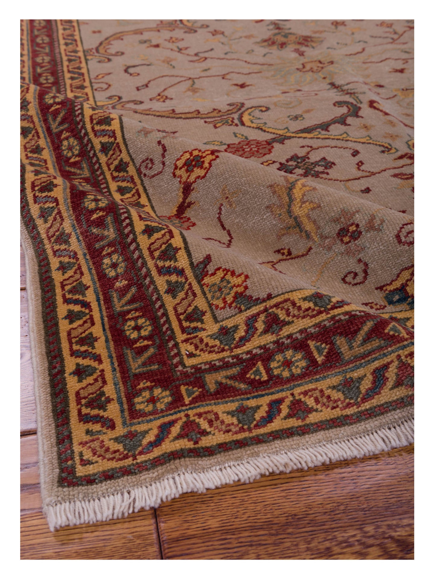 Antique Loom 108020 Silver Red 4x6 Hand Knotted Rug