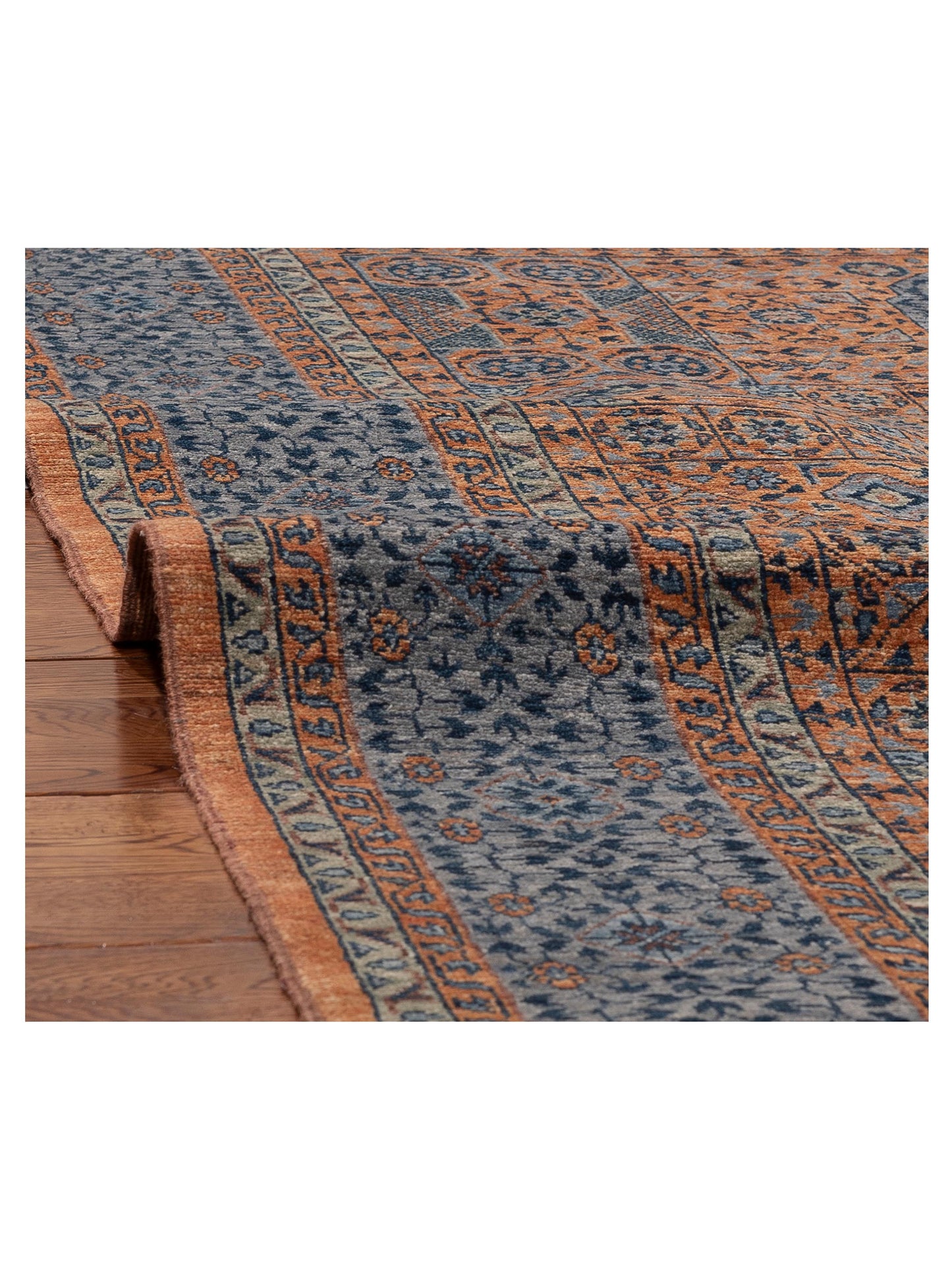 Artisan Mamluk 154753 Orange Gray 5.8x7.11 Hand Knotted Rug