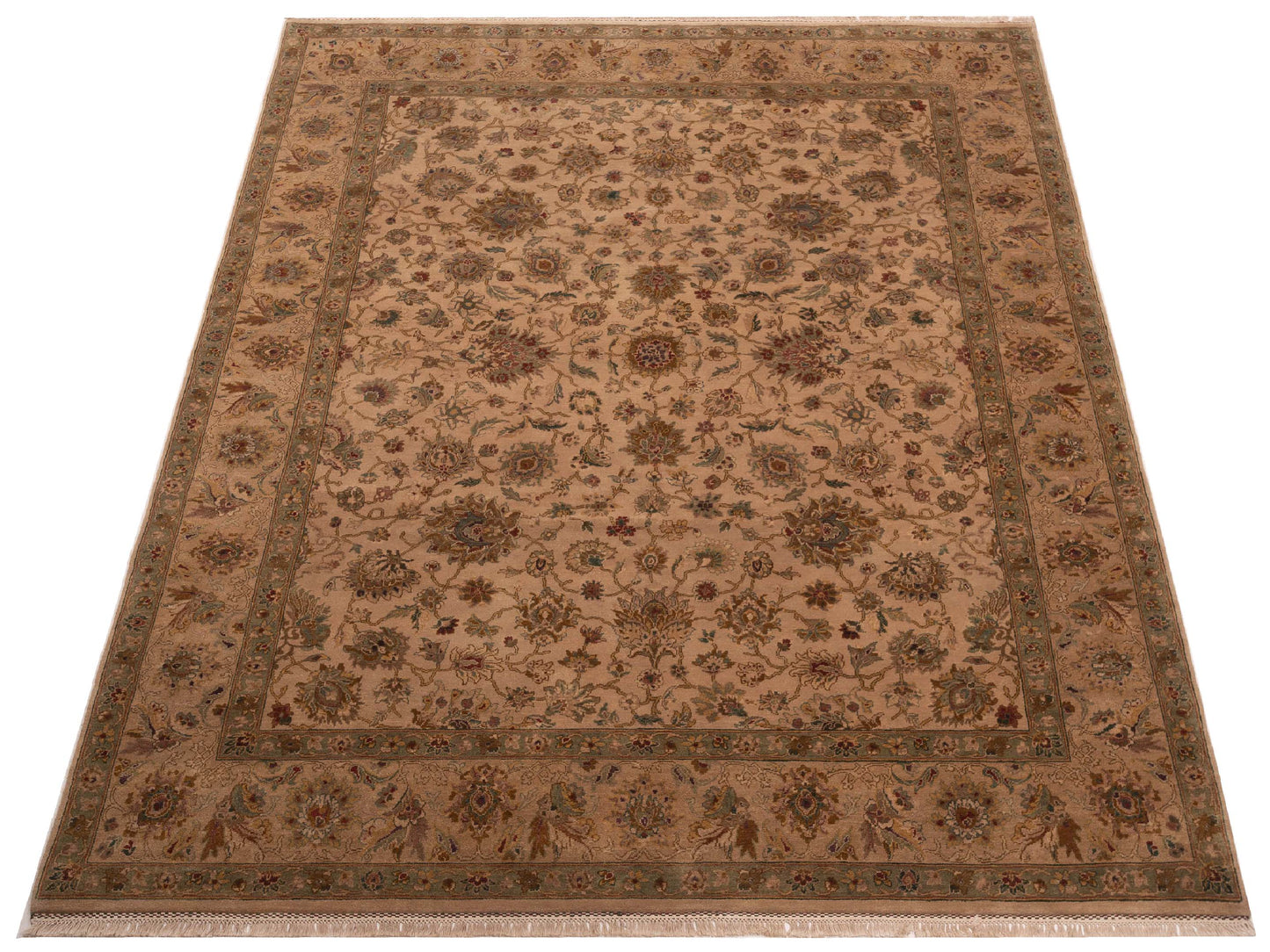 Crown 85812 Cream Camel 9.4x11.9 Hand Knotted Rug