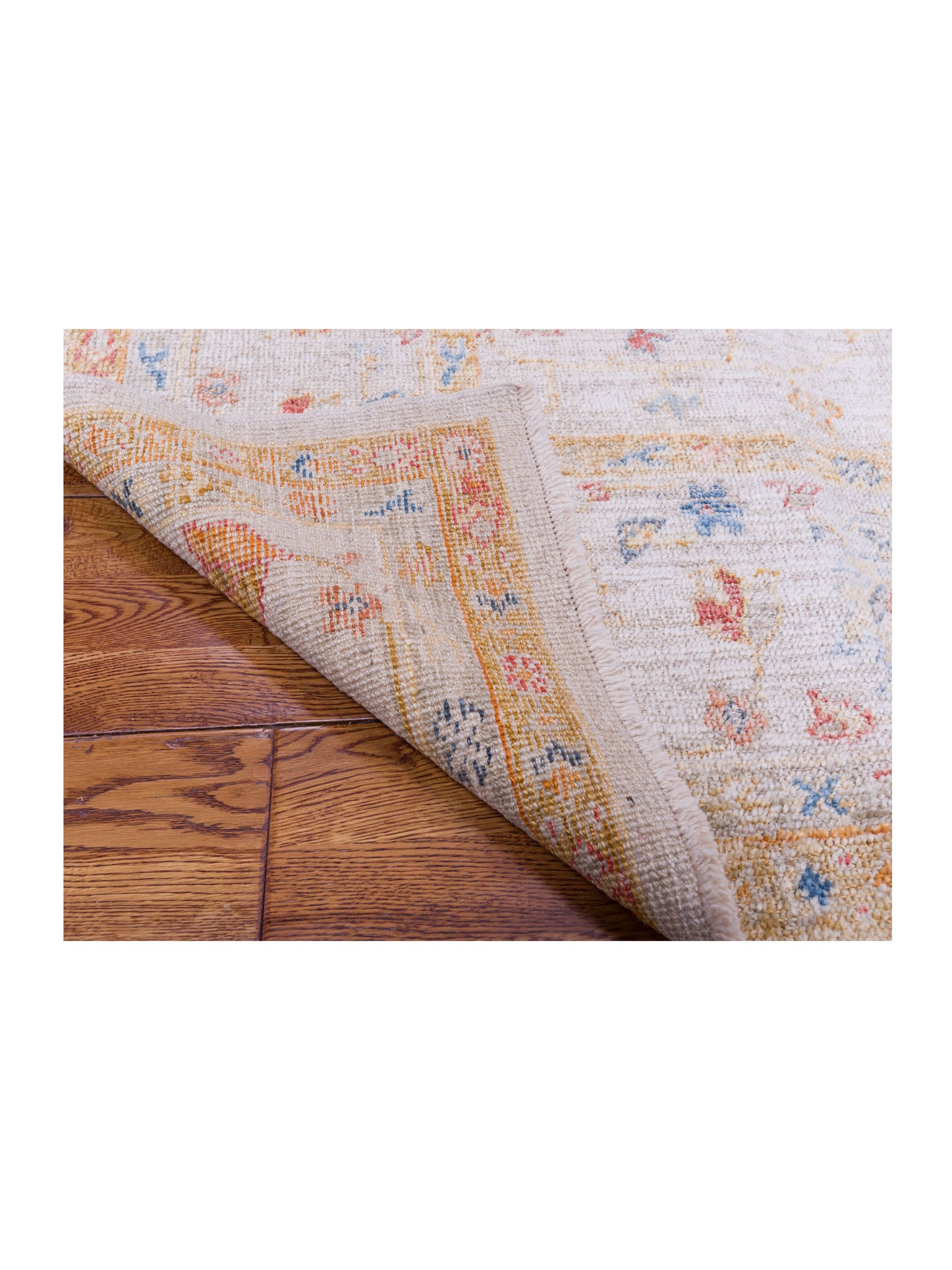Angora Oushak 133262 Ivory Ivory 7.9x9.8 Hand Knotted Rug