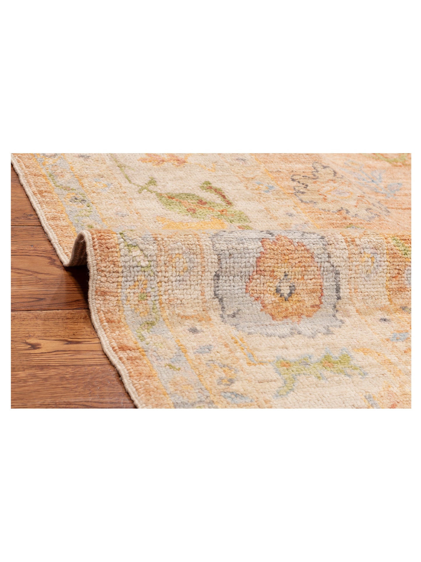 Angora Oushak 152552 Pink Ivory 7.10x9.7 Hand Knotted Rug