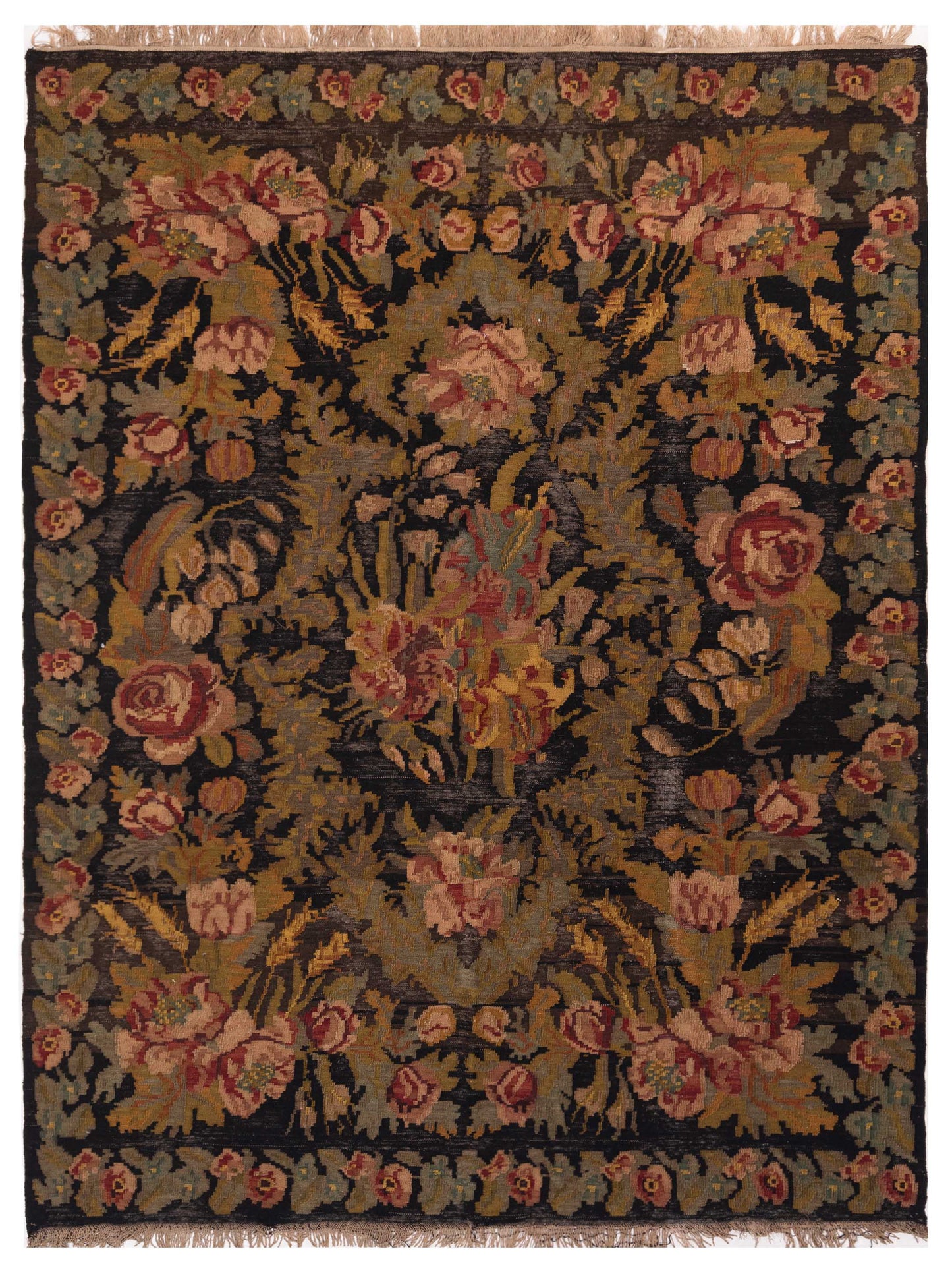Pasha Old Basserabian Kilim Black Traditional
