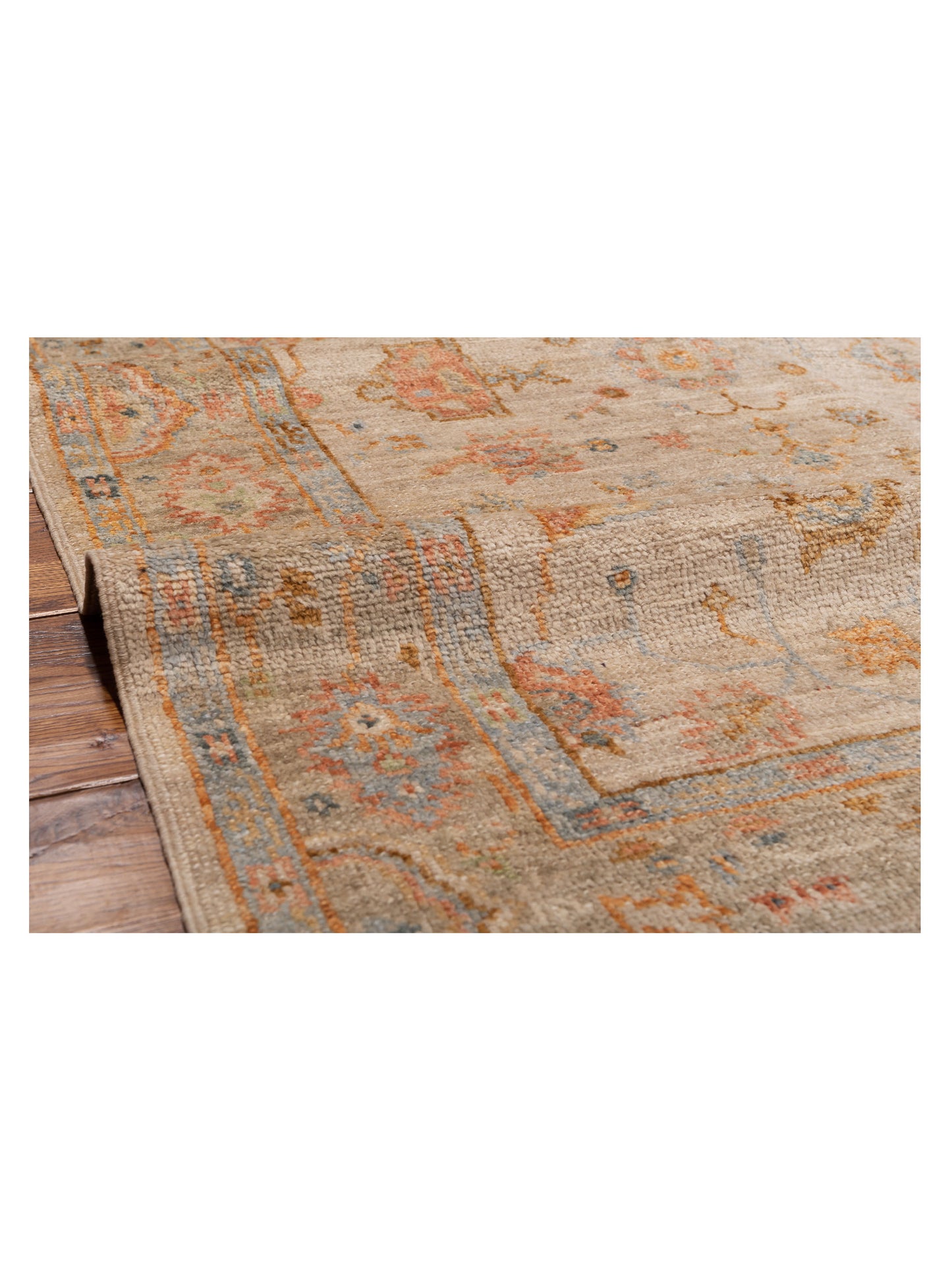 Angora Oushak 149591 Ivory Silver 4.10x6 Hand Knotted Rug