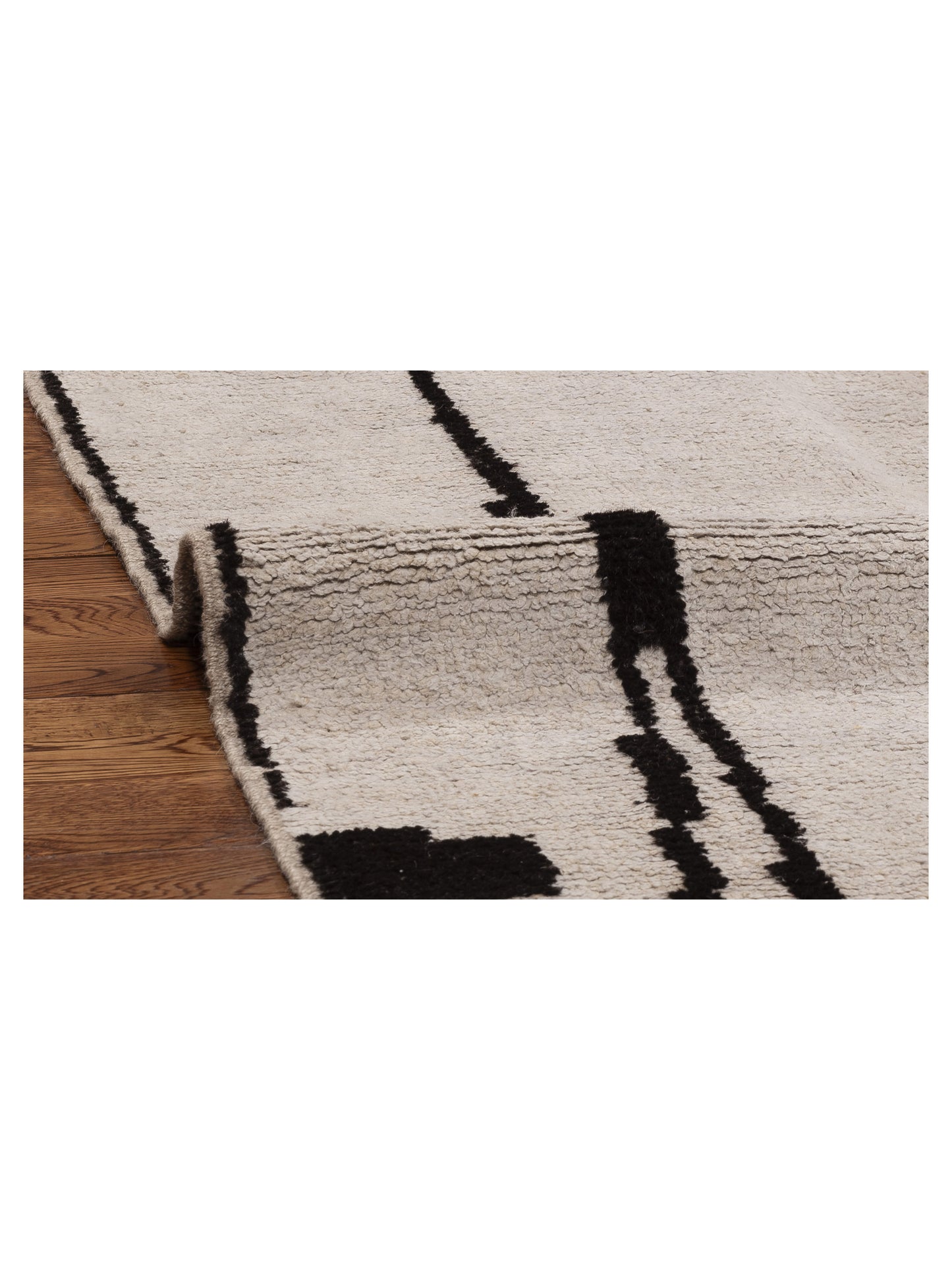 Aladdin 151049 Ivory Black 9x12.4 Hand Woven Rug