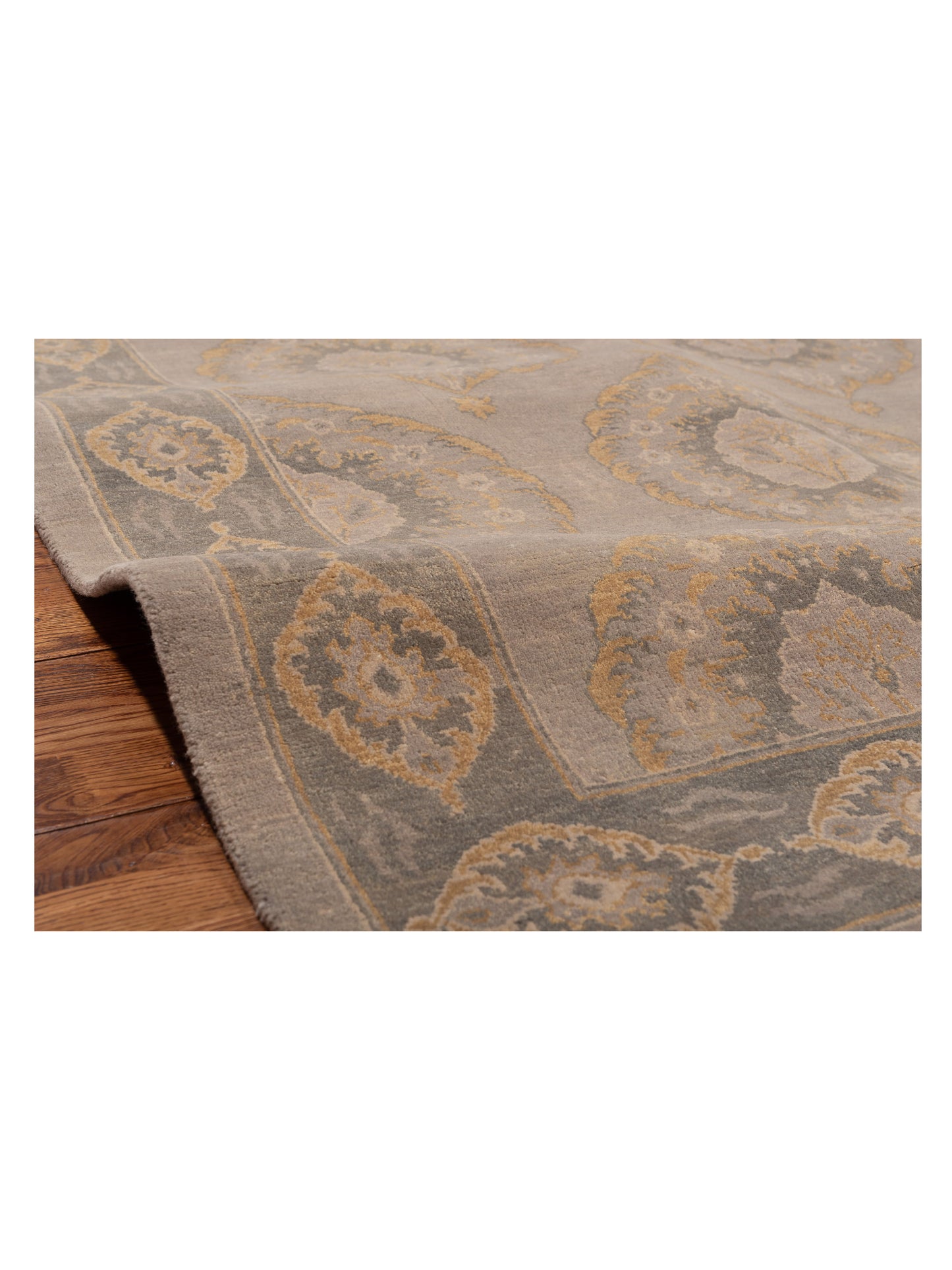 Crown 117056 Silver Green 9x12.3 Hand Knotted Rug