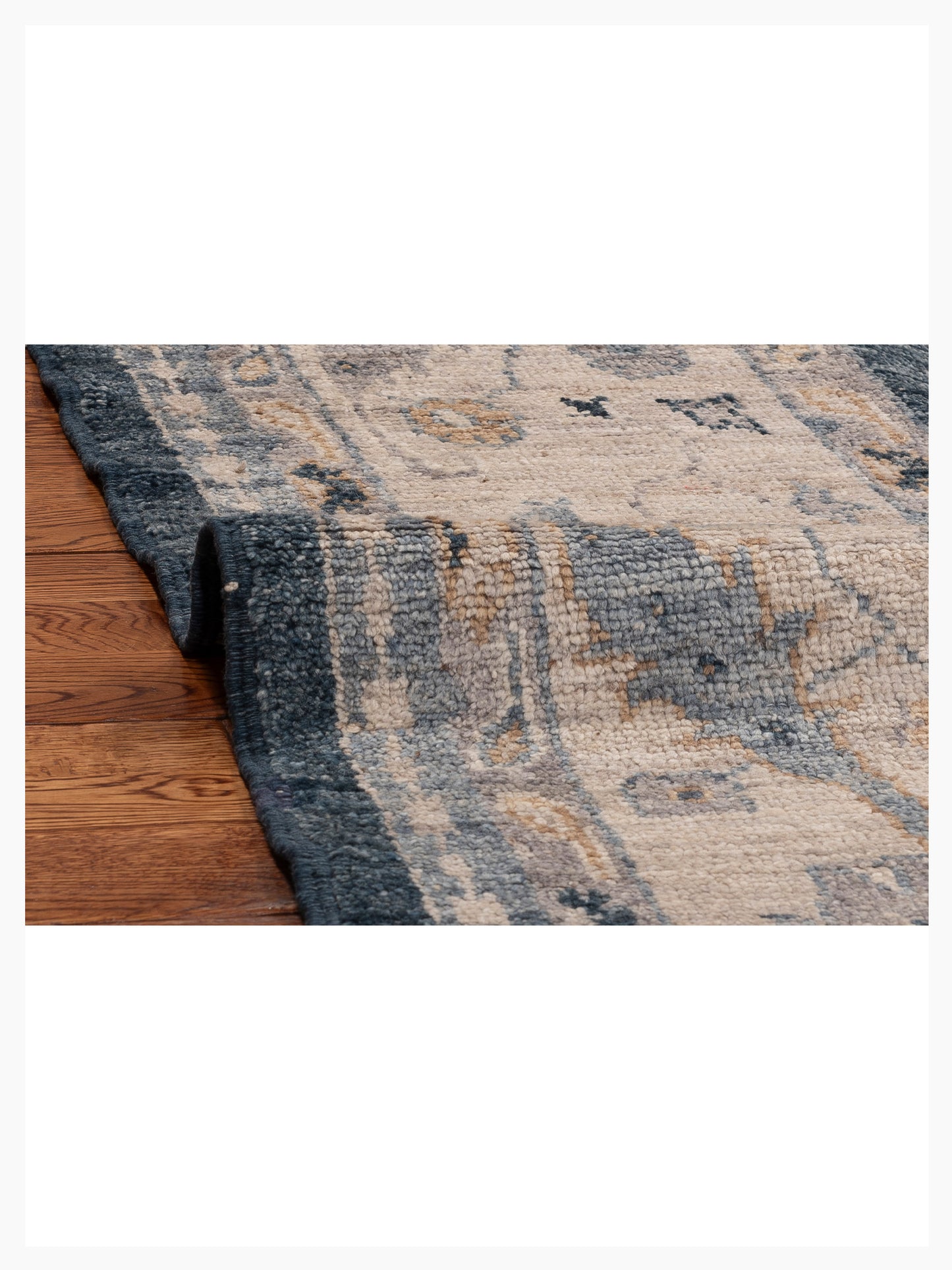Angora Oushak 155016 Blue Ivory 8.11x12 Hand Knotted Rug