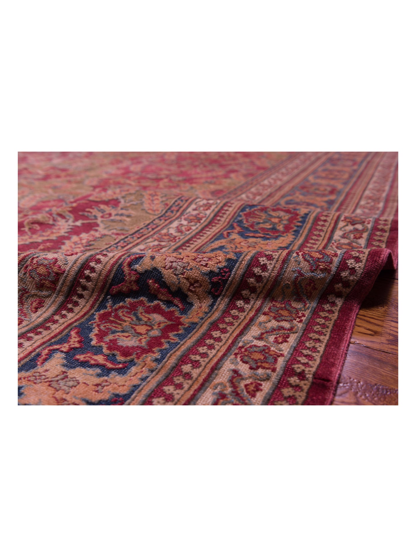 Antique Loom 108168 Red Blue 12.4x18.2 Hand Knotted Rug