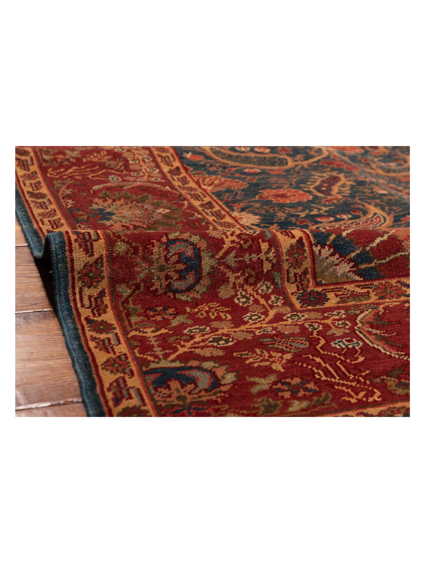 Antique Loom 147377 Blue Red 6.8x7.10 Hand Knotted Rug