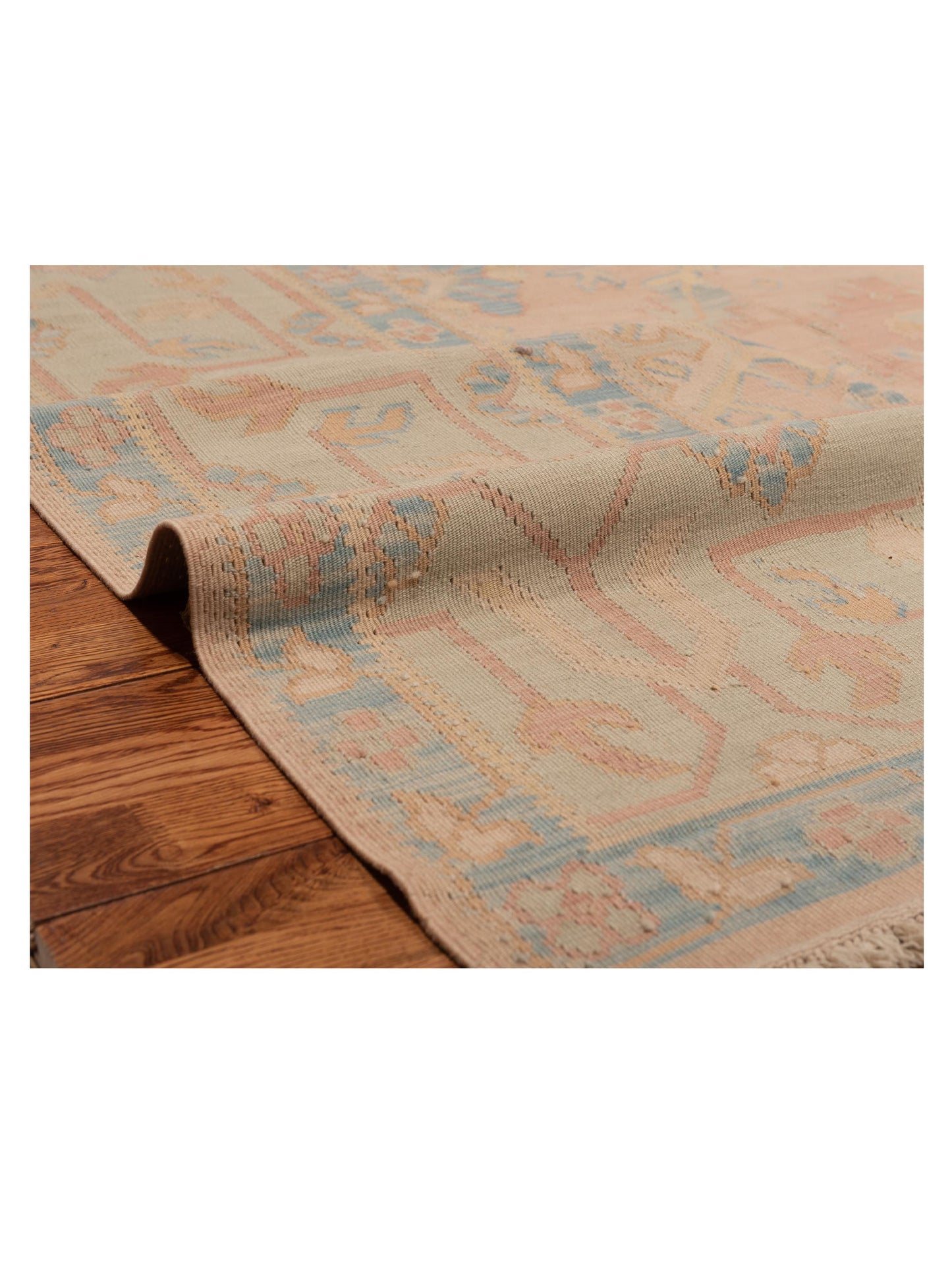 Transilvanian Kilim 66478 Pink Green 11.4x15.8 Hand Woven Rug