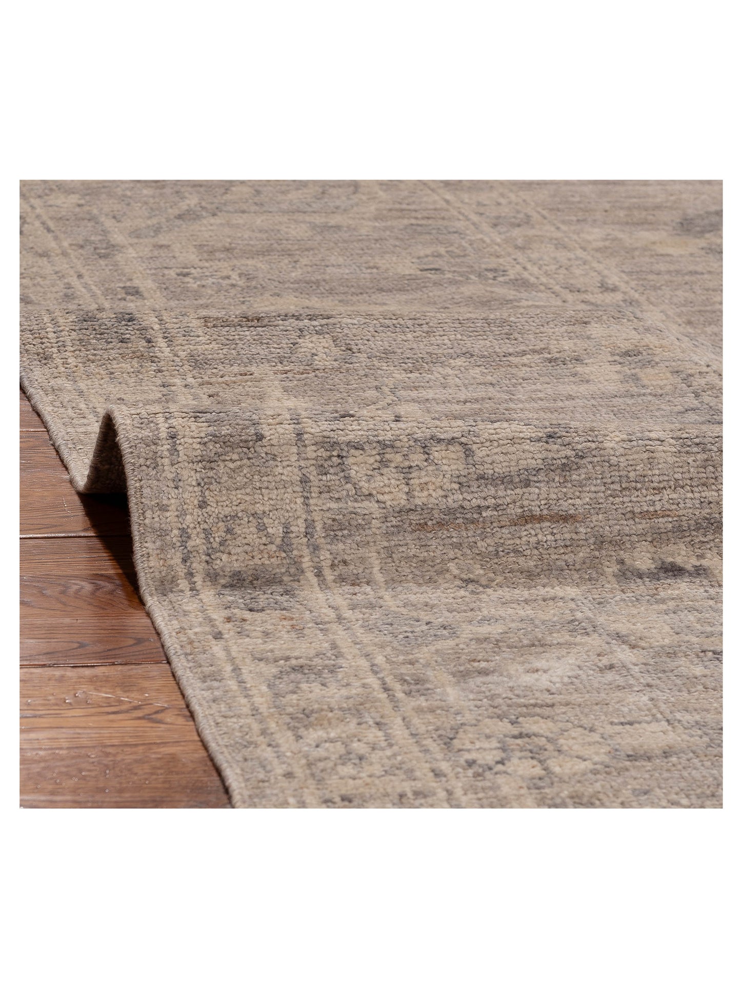 Angora Oushak 156033 Gray Gray 11.5x15.8 Hand Knotted Rug