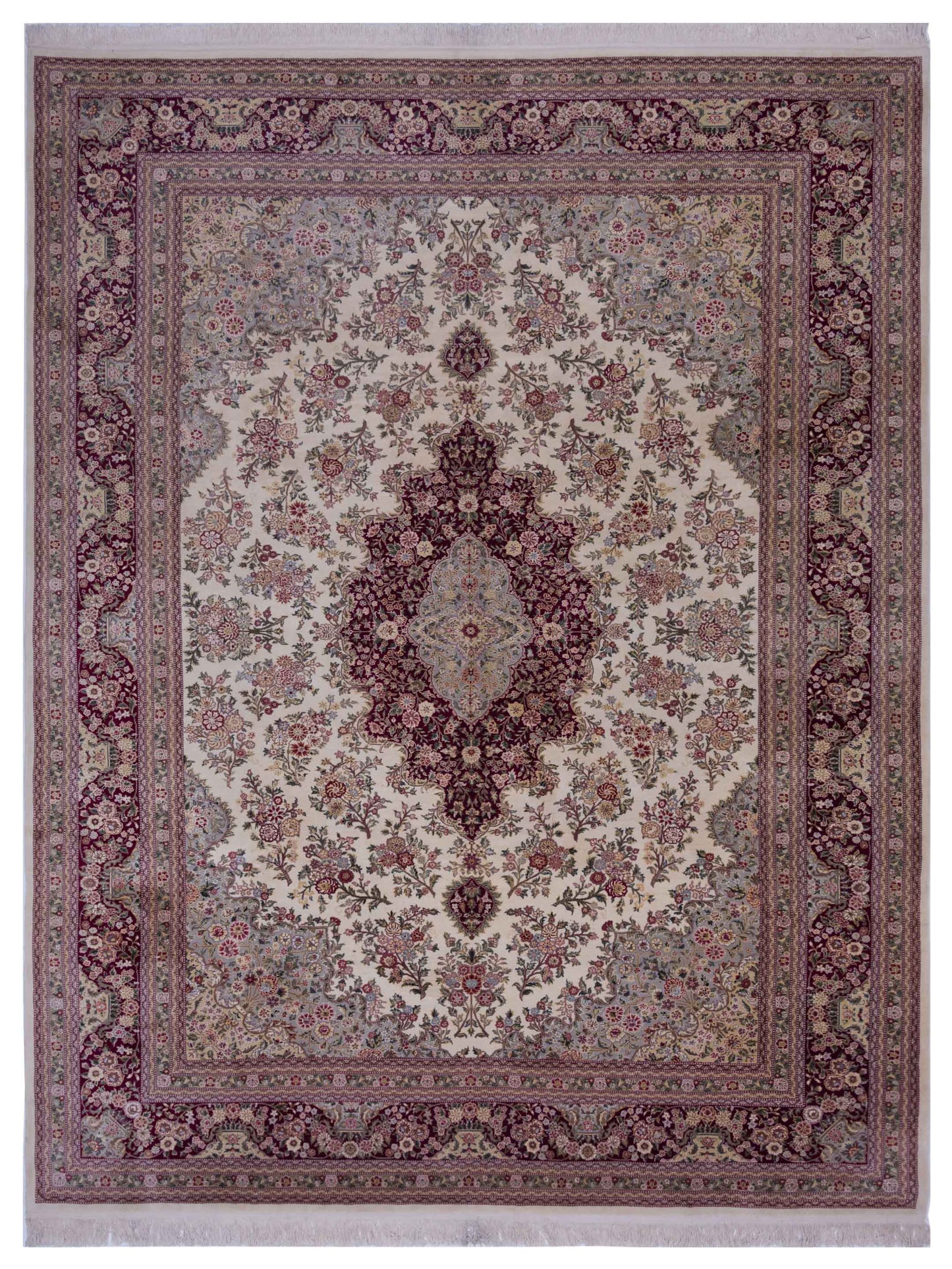 Pasha Magnolia Ivory Red Traditional