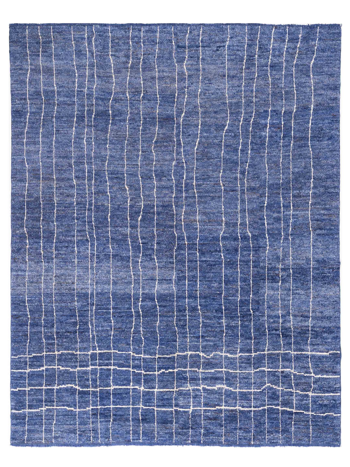 Pasha Berber Dark Blue Ivory Contemporary