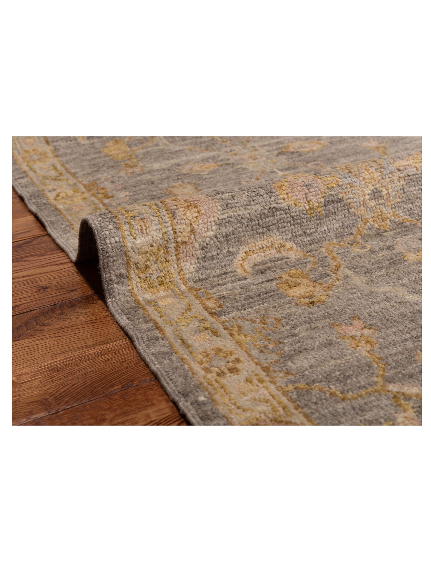 Angora Oushak 150407 Gray Ivory 2.8x6.5 Hand Knotted Rug