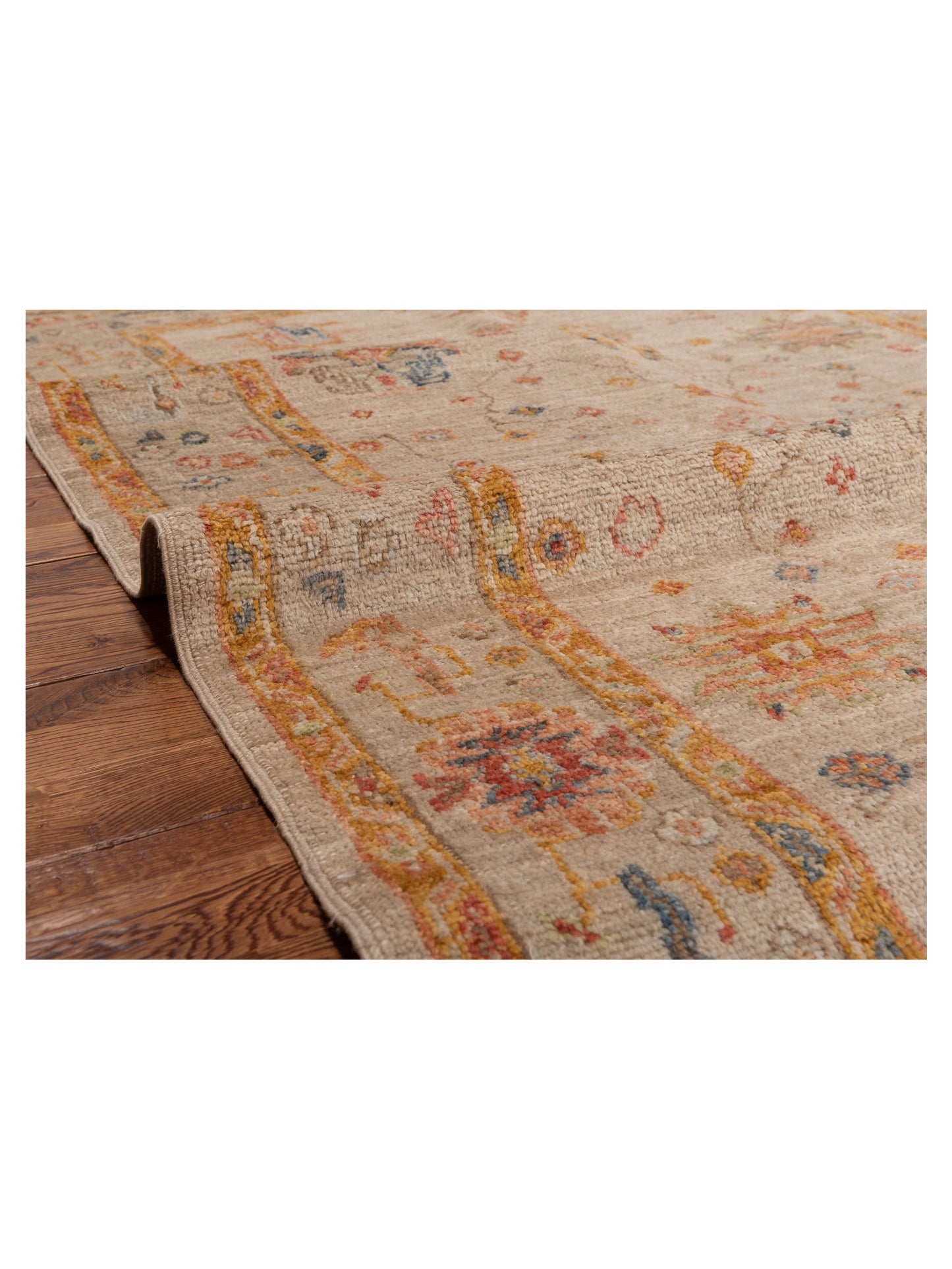 Angora Oushak 150294 Beige Brown 5x6.9 Hand Knotted Rug