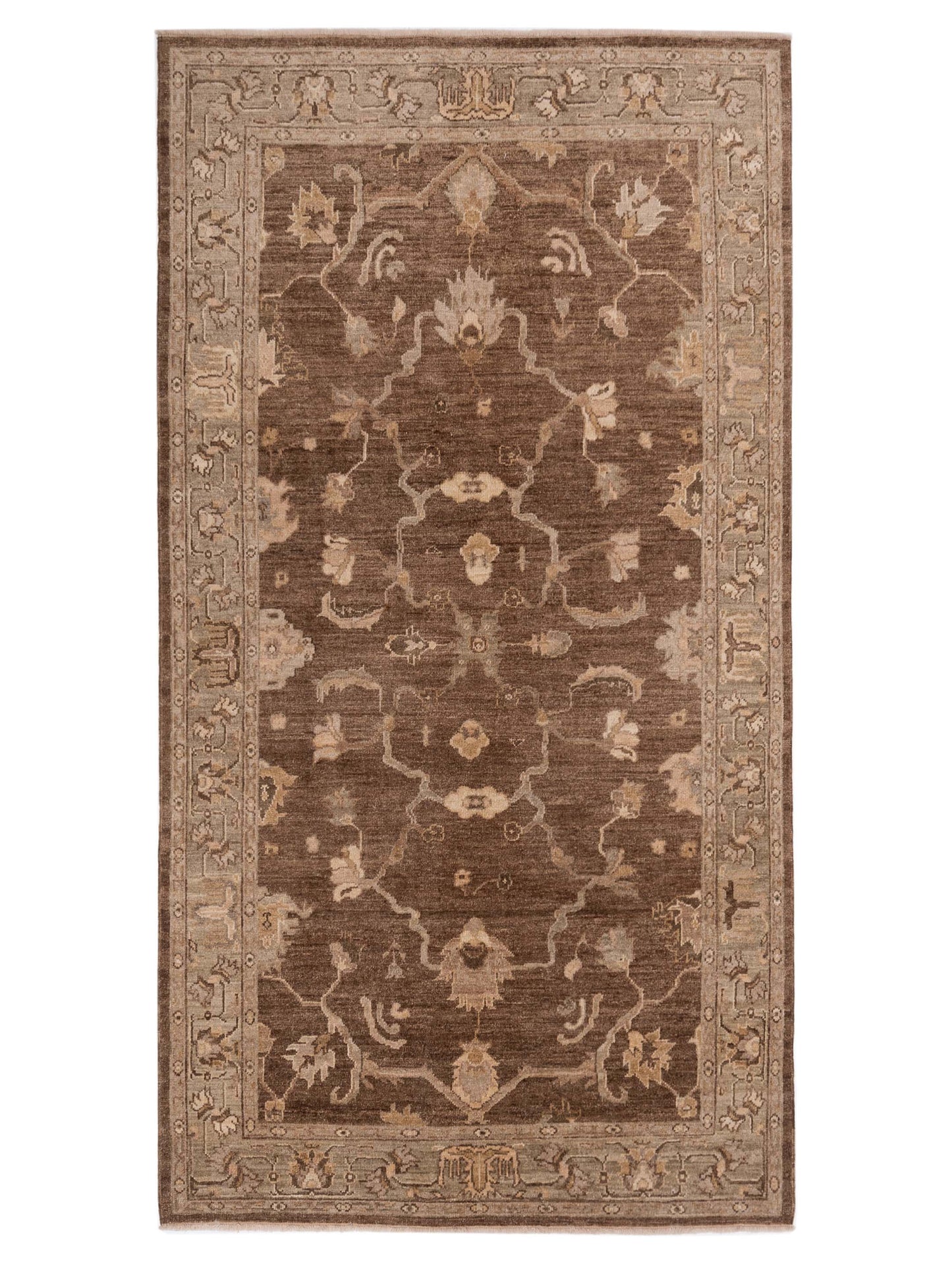 Anadol Angora Oushak Brown Green Traditional
