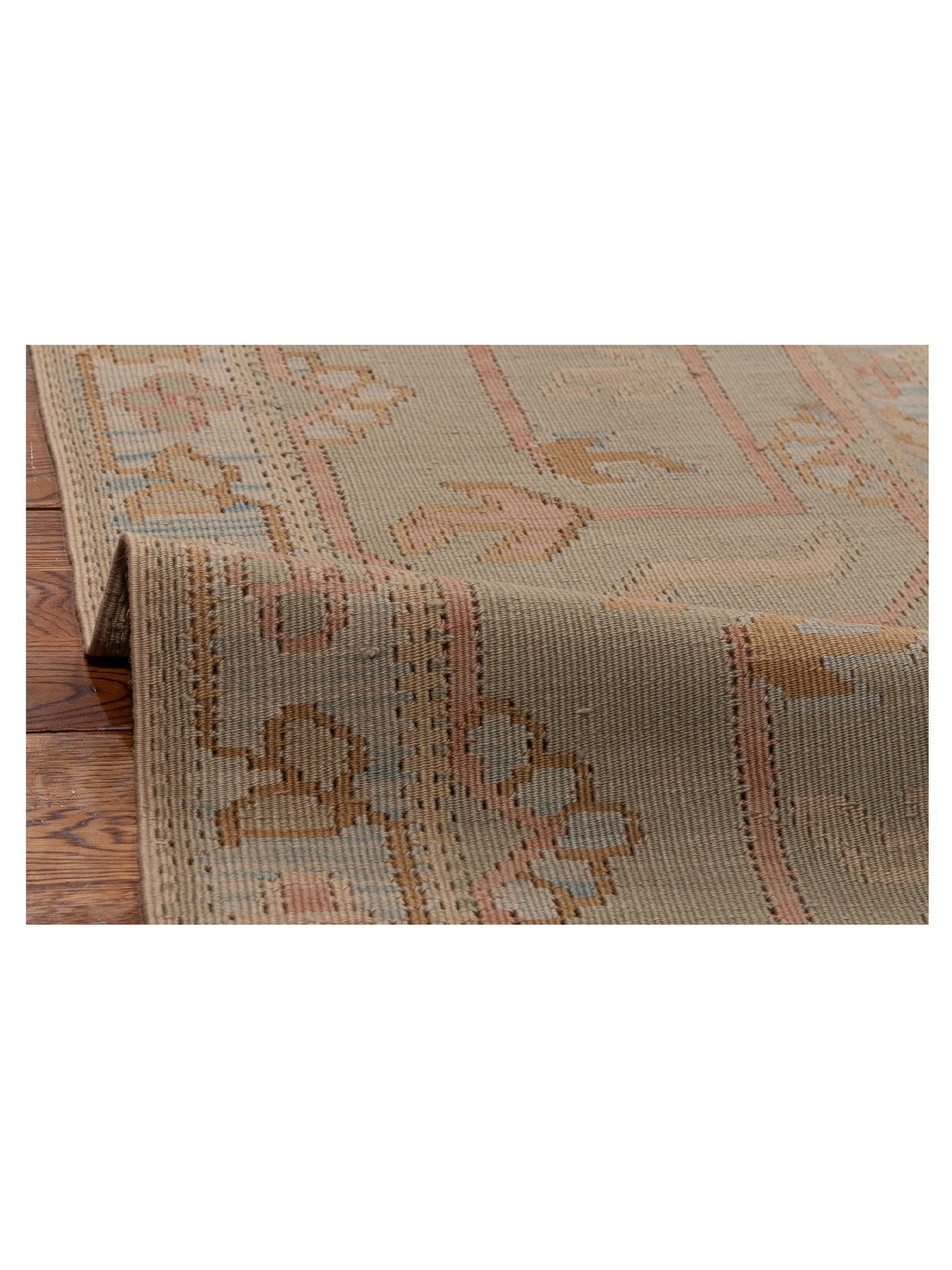 Transilvanian Kilim 66220 Cream Green 11.4x15.6 Hand Woven Rug