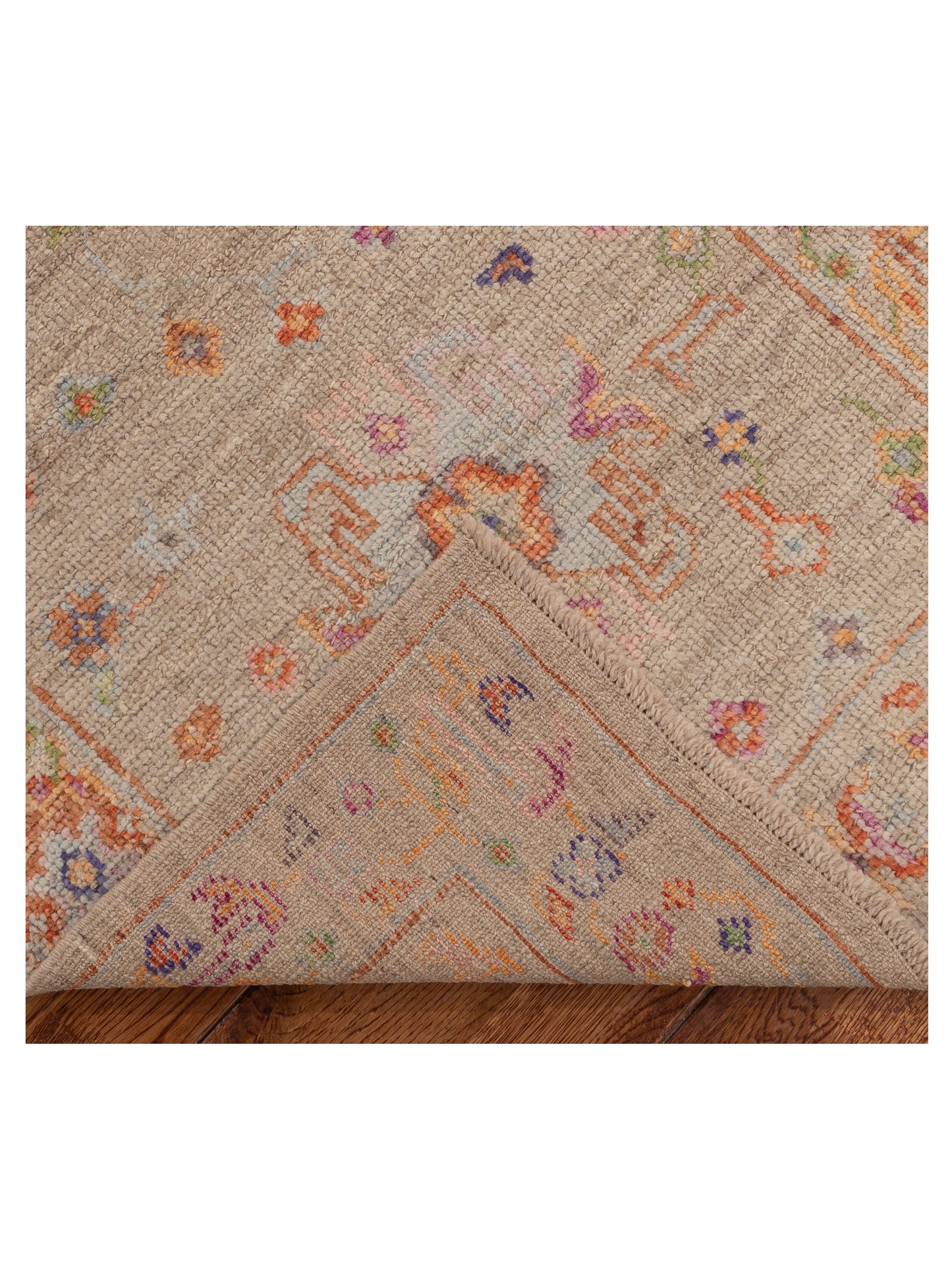 Angora Oushak 153985 Beige Beige 2.8x10.3 Hand Knotted Rug