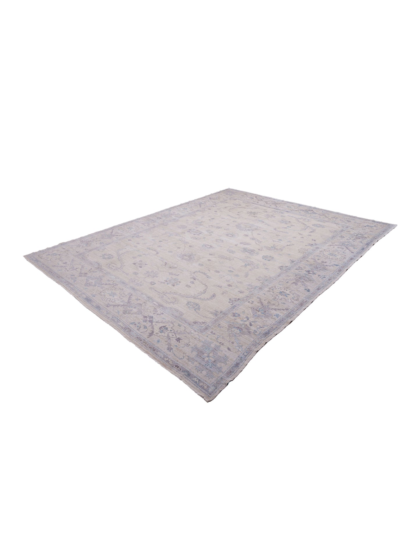Angora Oushak 124260 Ivory Ivory 11.3x14.8 Hand Knotted Rug