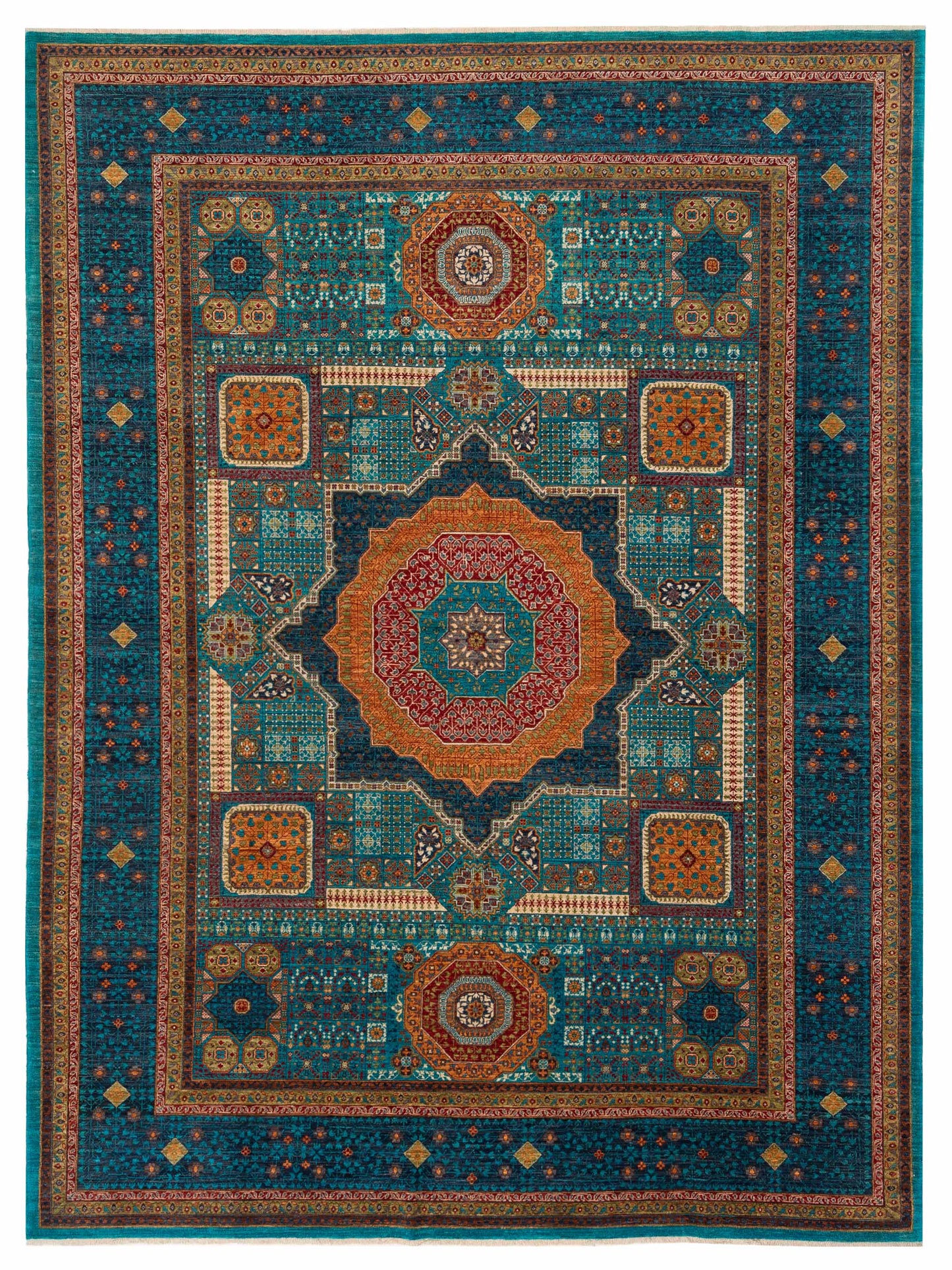 Nomad Super Mamluk Turquoise Charcoal Traditional